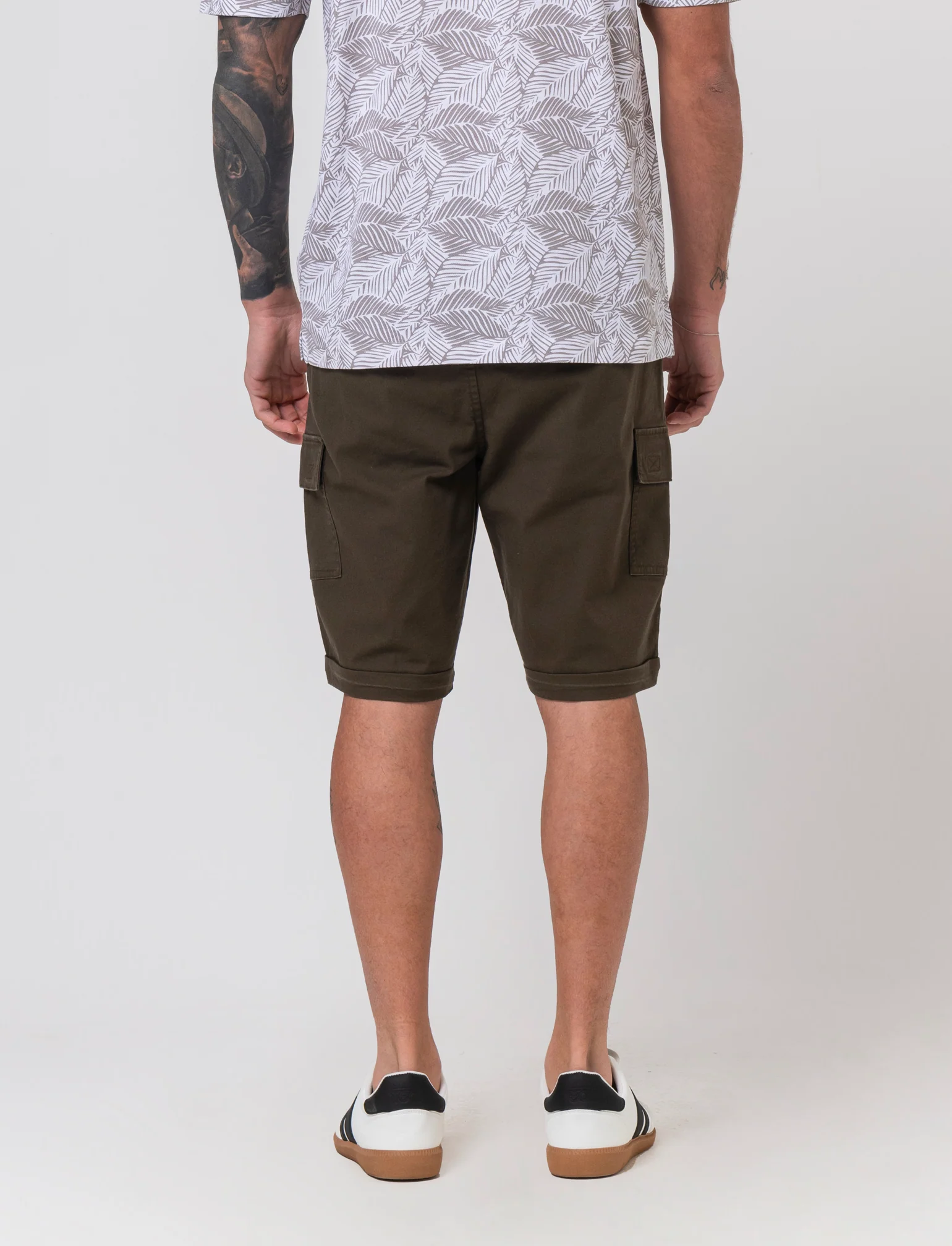 Bermuda jogger cargo fit da uomo - Verde kaki - Image 2