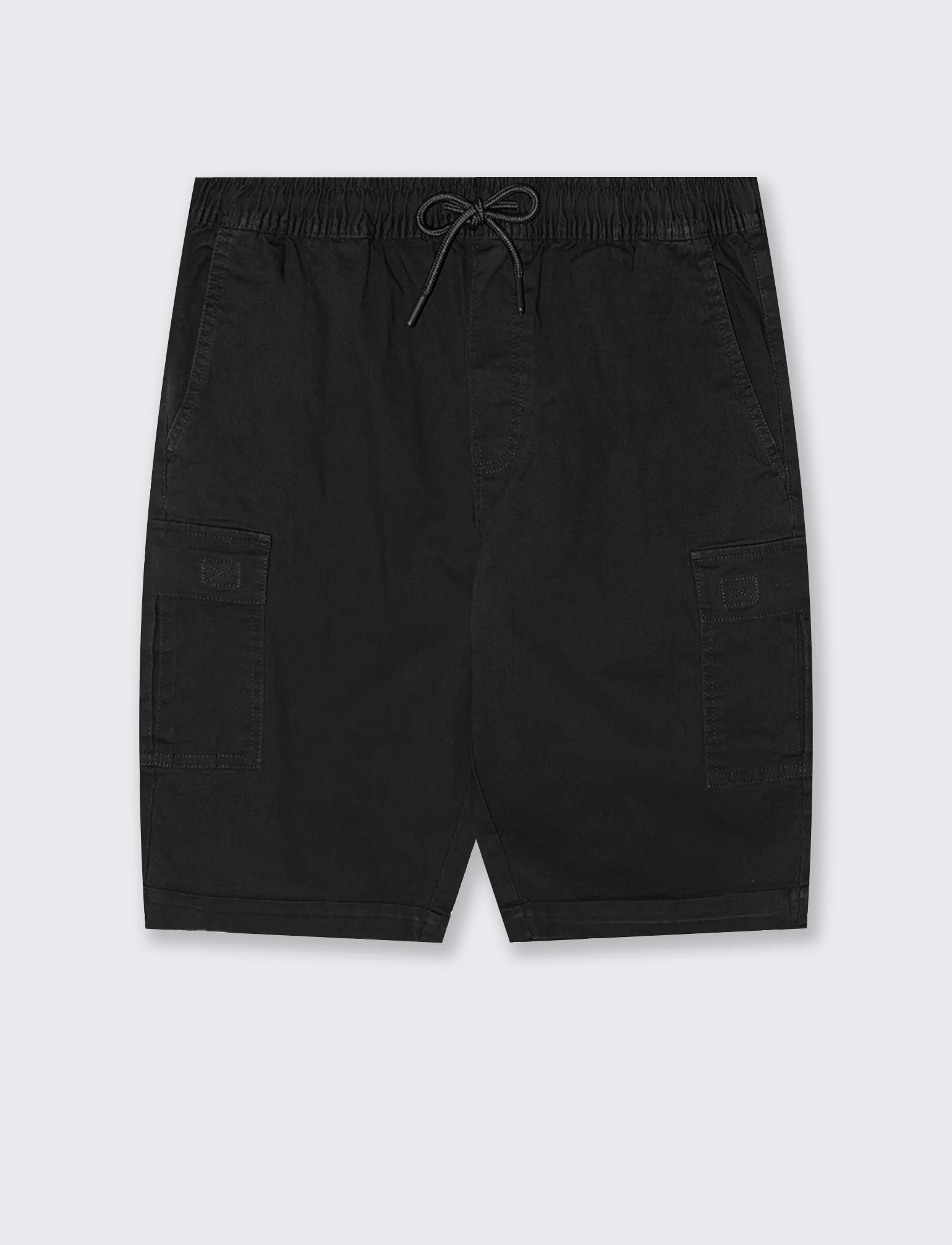Bermuda Jogger Cargo Fit in Cotone Stretch - Nero