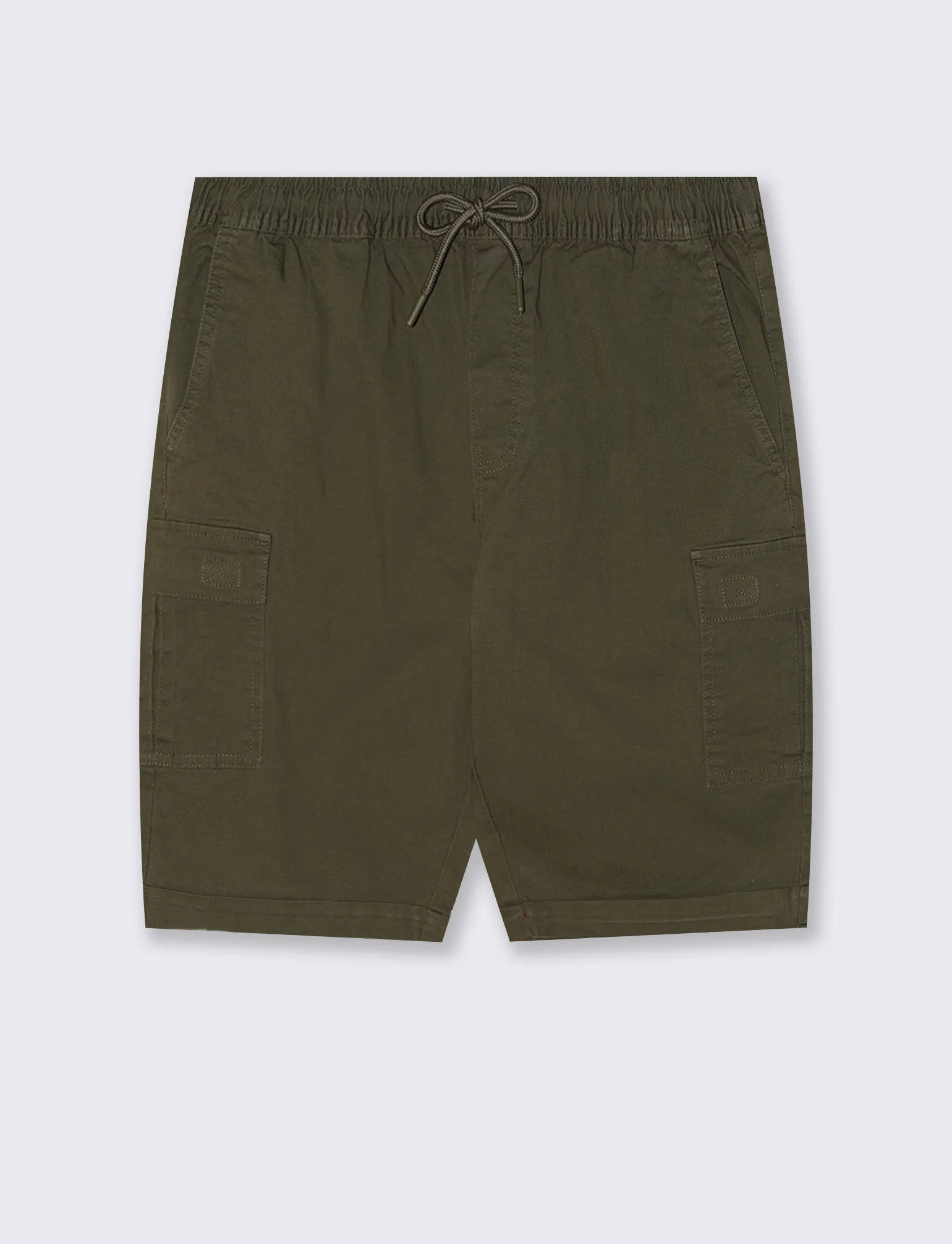 Bermuda Jogger Cargo Fit in Cotone Stretch - Verde militare