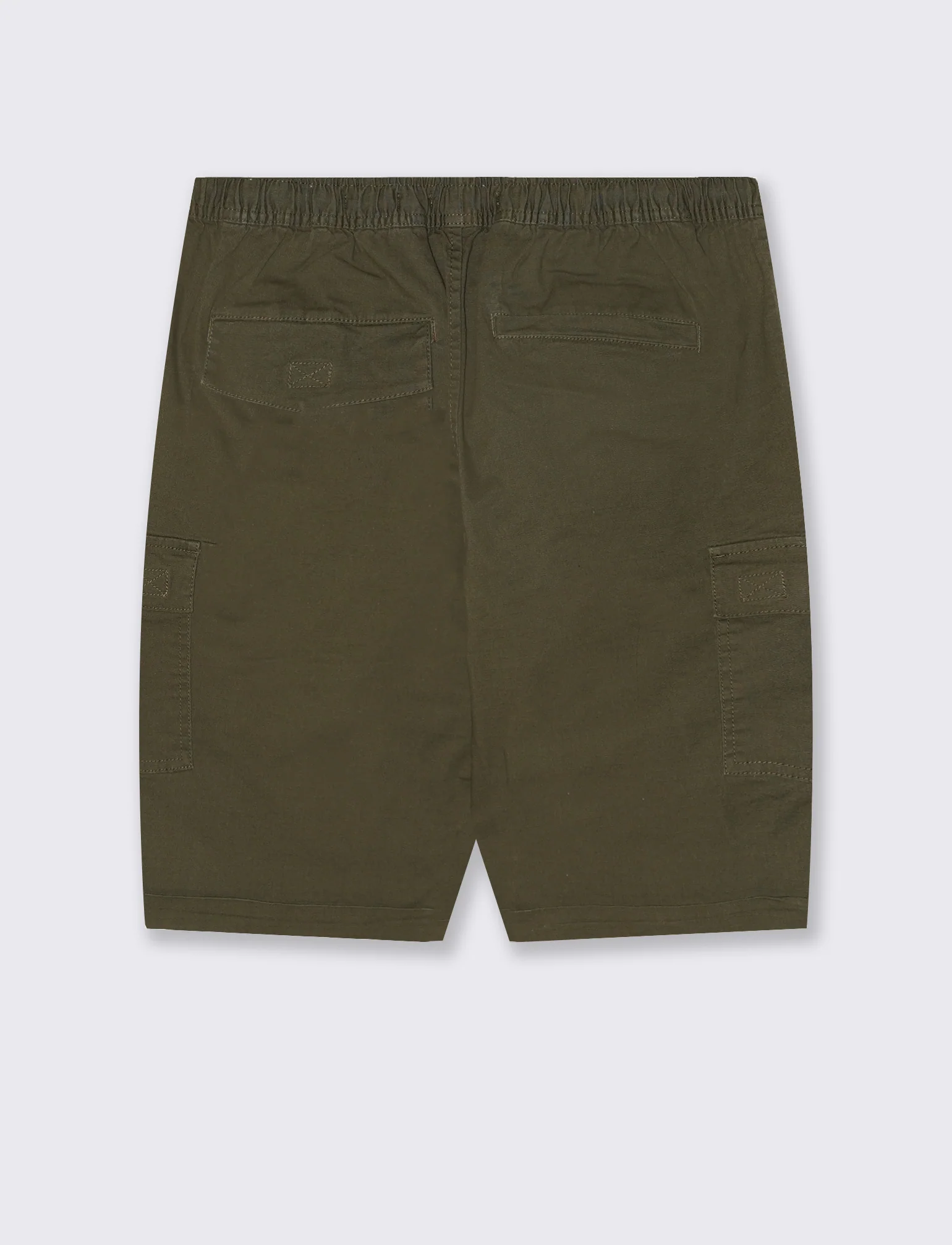 Bermuda Jogger Cargo Fit in Cotone Stretch - Verde militare - Image 2