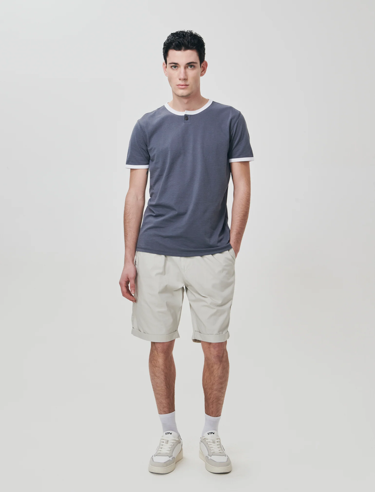Bermuda Jogger Cotone Leggero Fit Comodo - Grigio ghiaccio - Image 4
