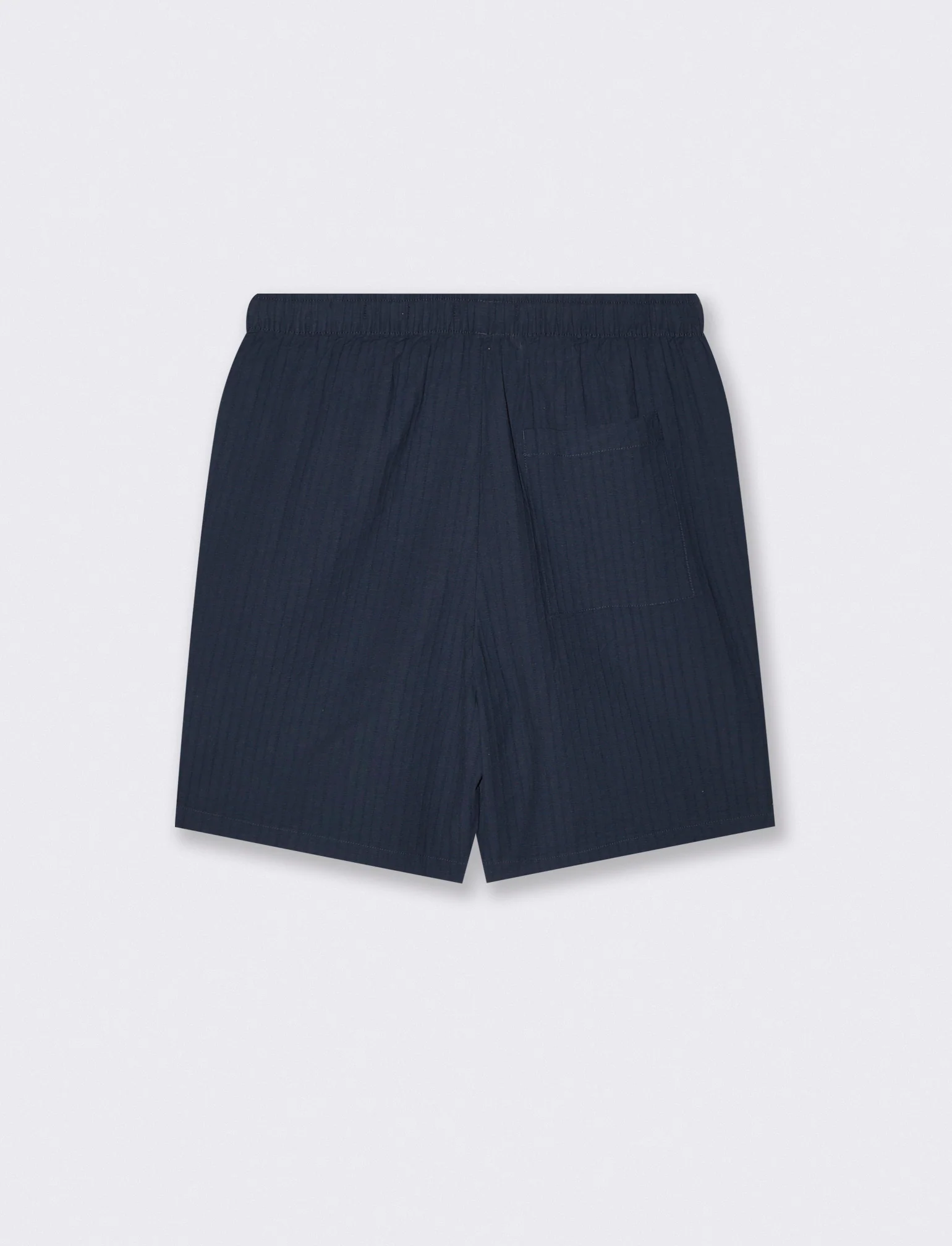 Bermuda Jogger in Cotone Effetto Rigato - Blu - Image 2