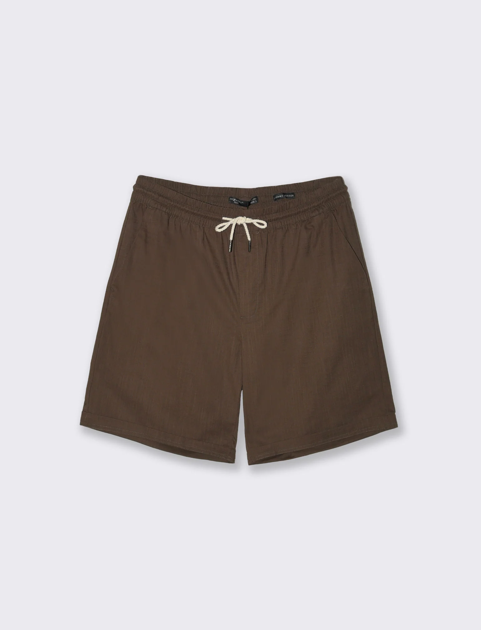 Bermuda Jogger in Cotone Slub con Tasche - Moro