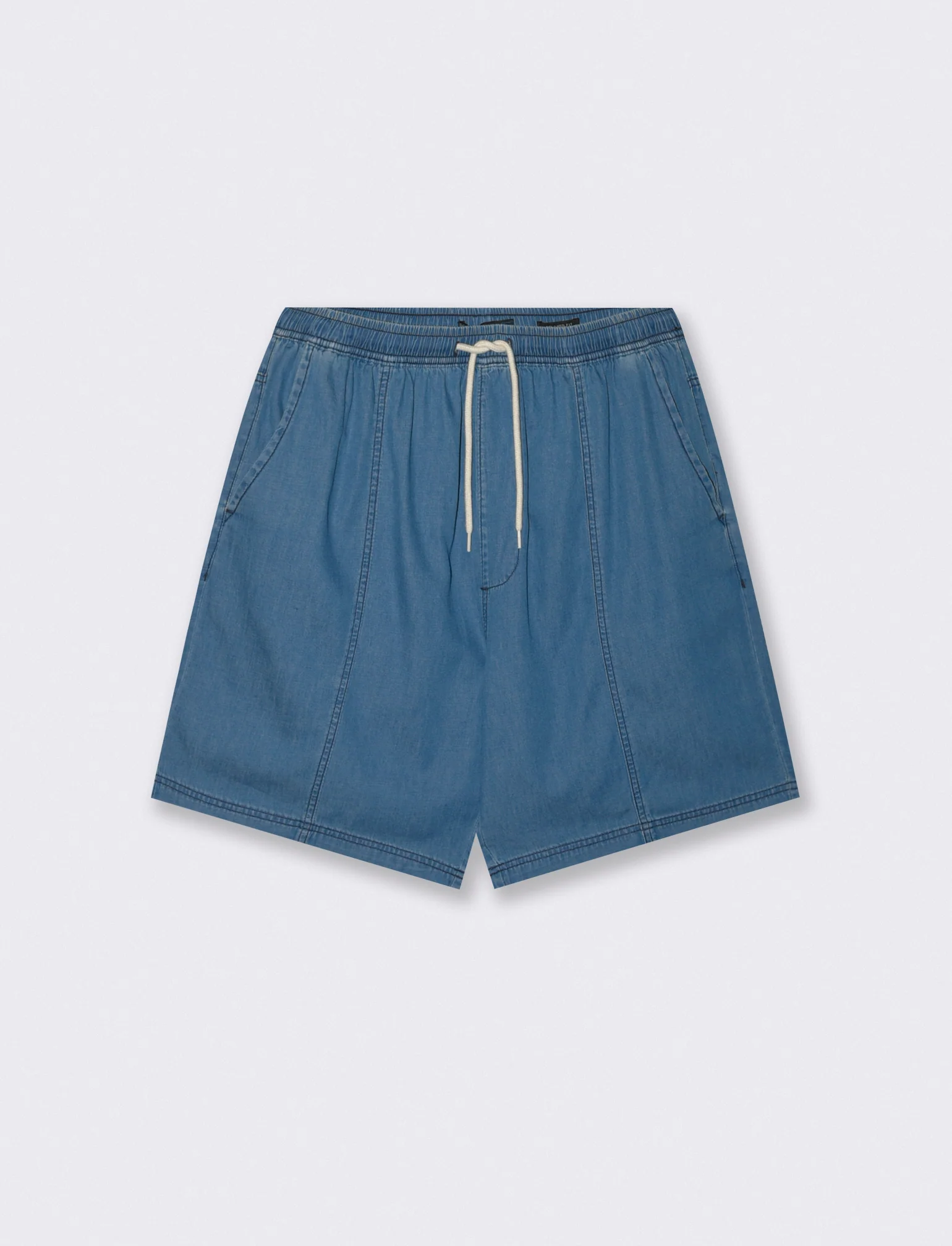 Bermuda Jogger in Denim Leggero 100% Cotone - Denim