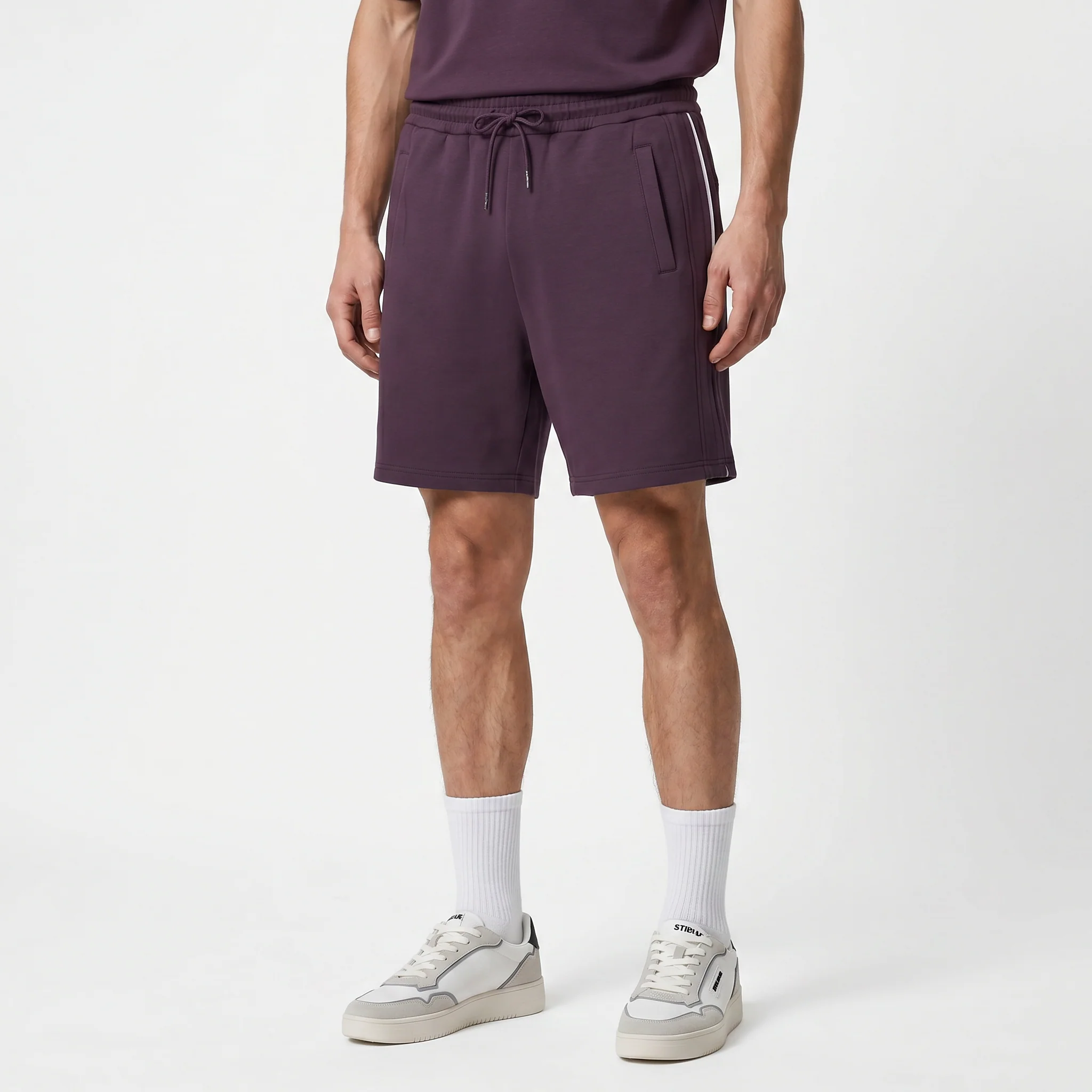 Bermuda jogger in interlock misto cotone - Viola - Image 4