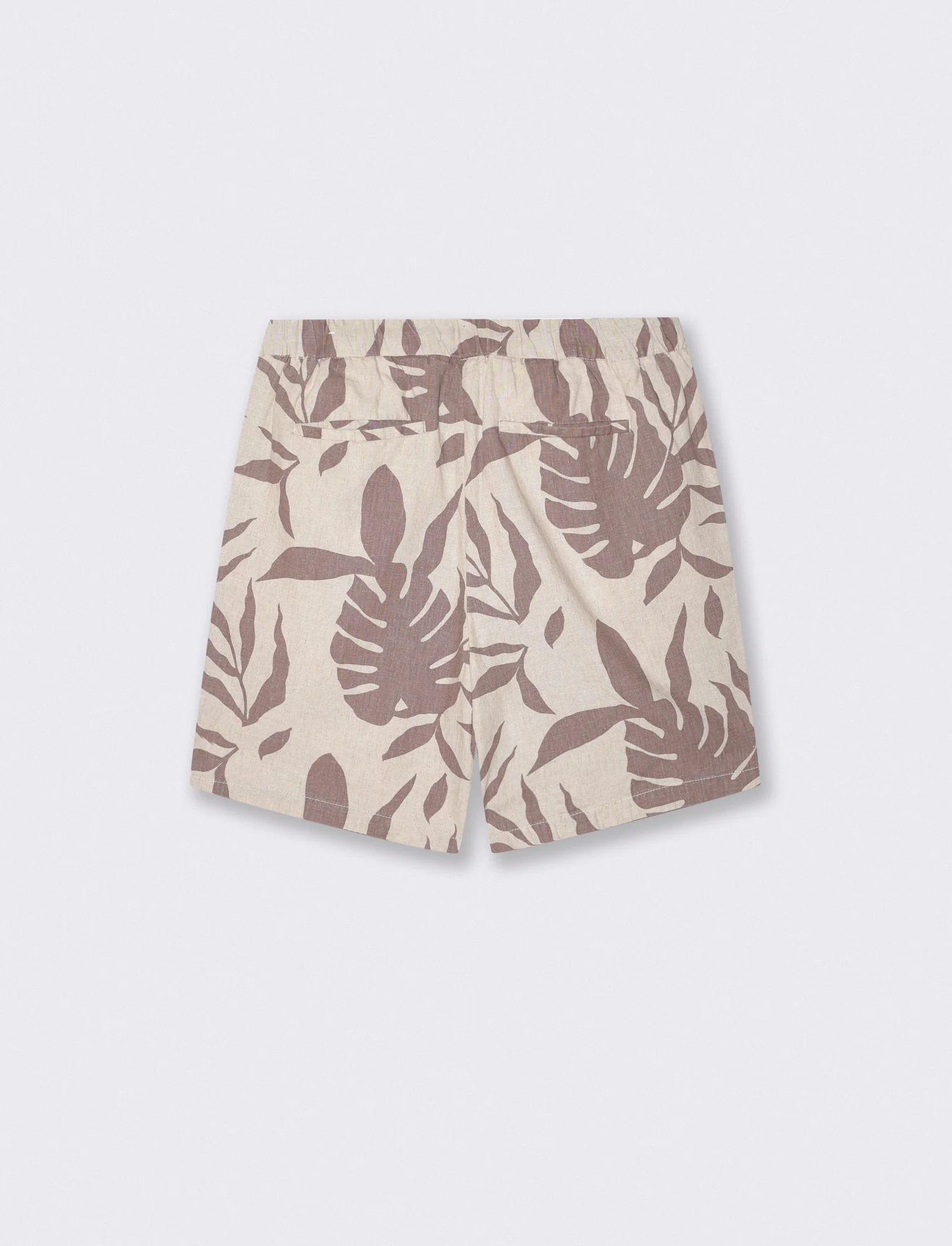 Bermuda Jogger in Lino Floreale - Beige - Image 2
