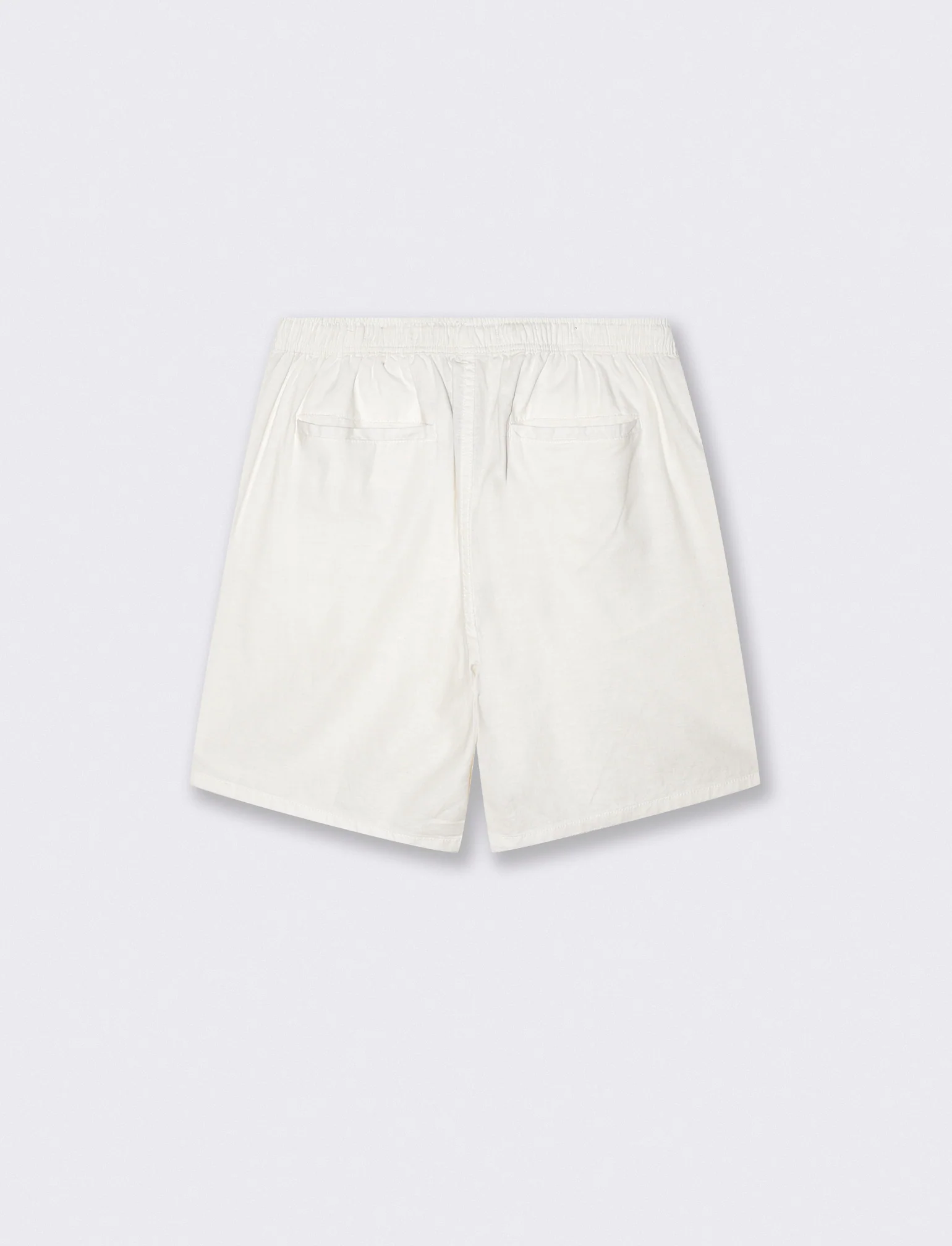 Bermuda Jogger in Misto Lino con Tasca - Bianco - Image 2