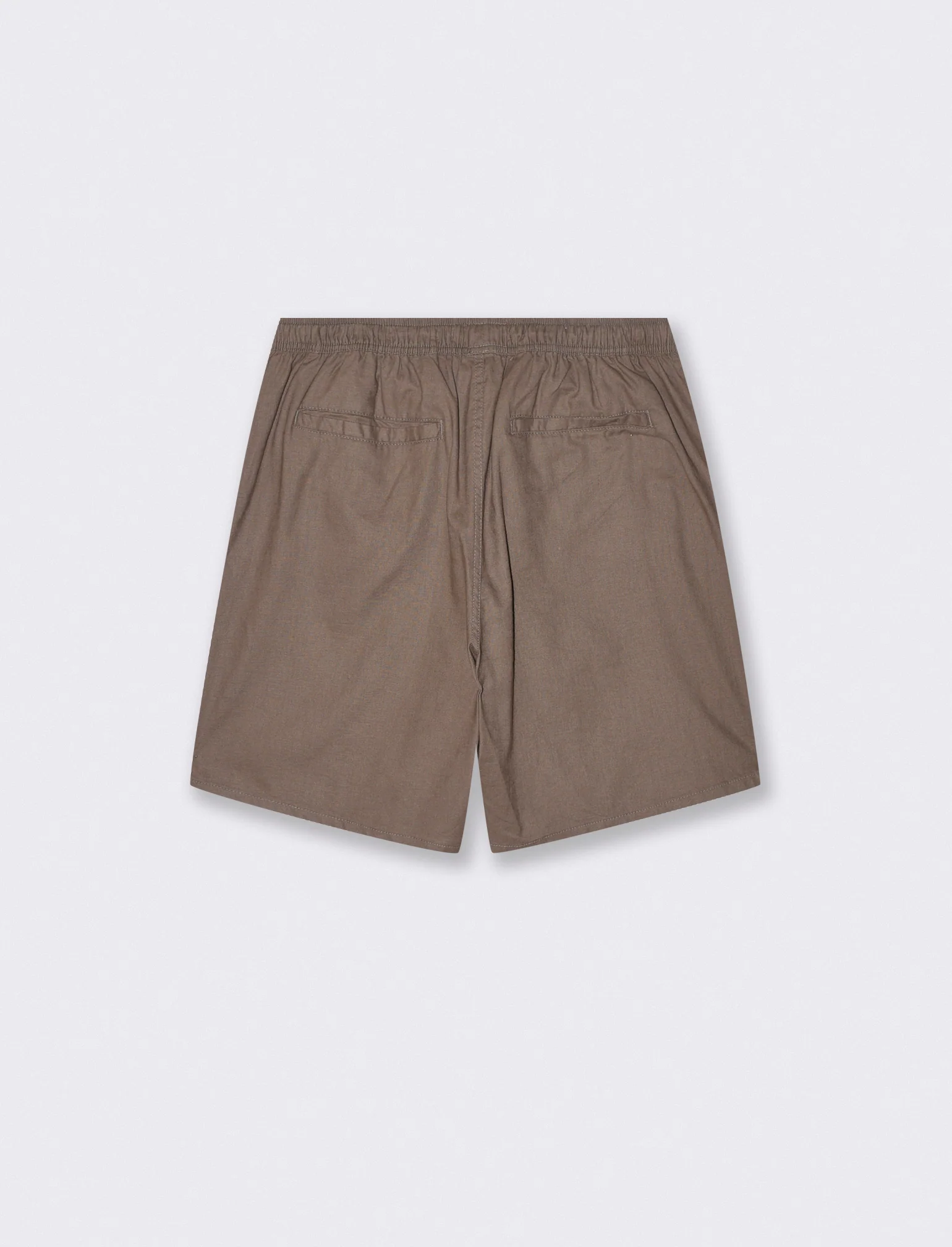Bermuda Jogger in Misto Lino con Tasca - Grigio fango - Image 2