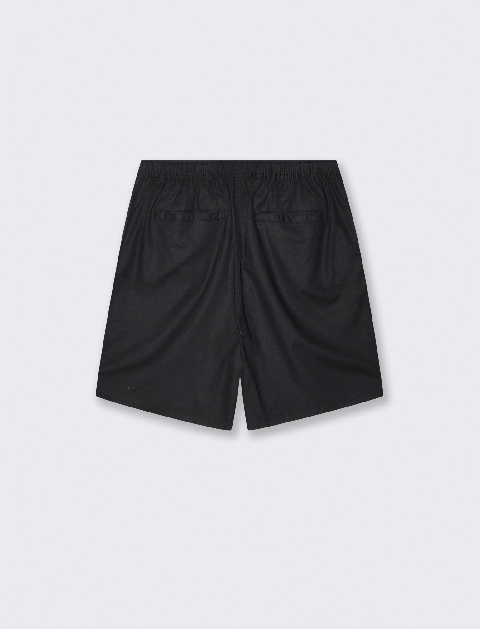Bermuda Jogger in Misto Lino con Tasca - Nero - Image 2