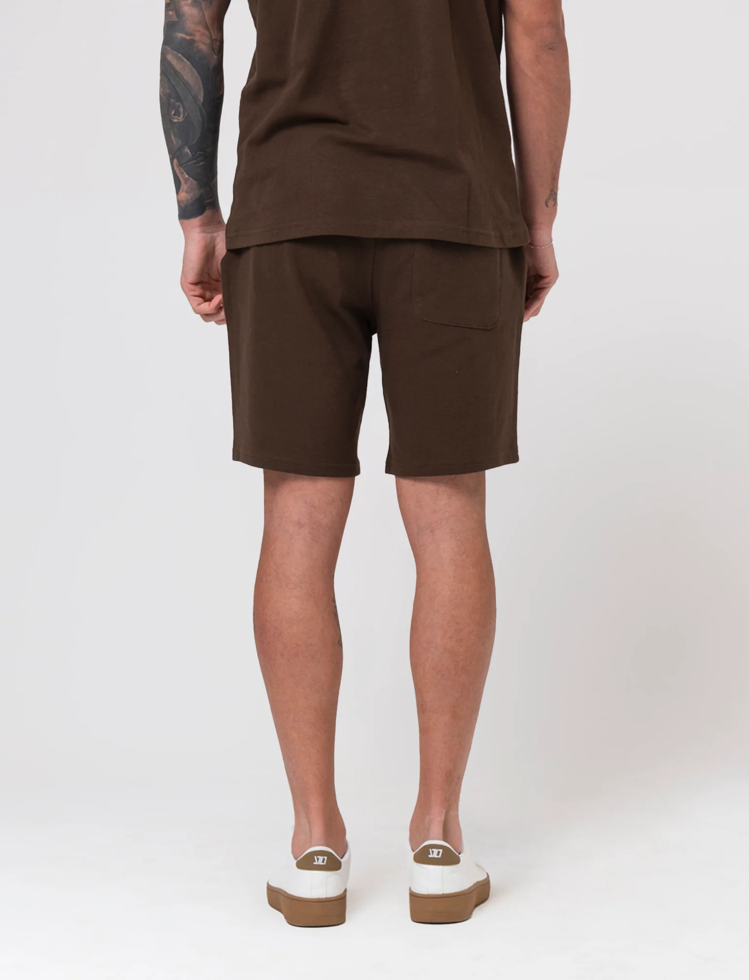 Bermuda jogger in piquet di cotone da uomo - Moro - Image 2