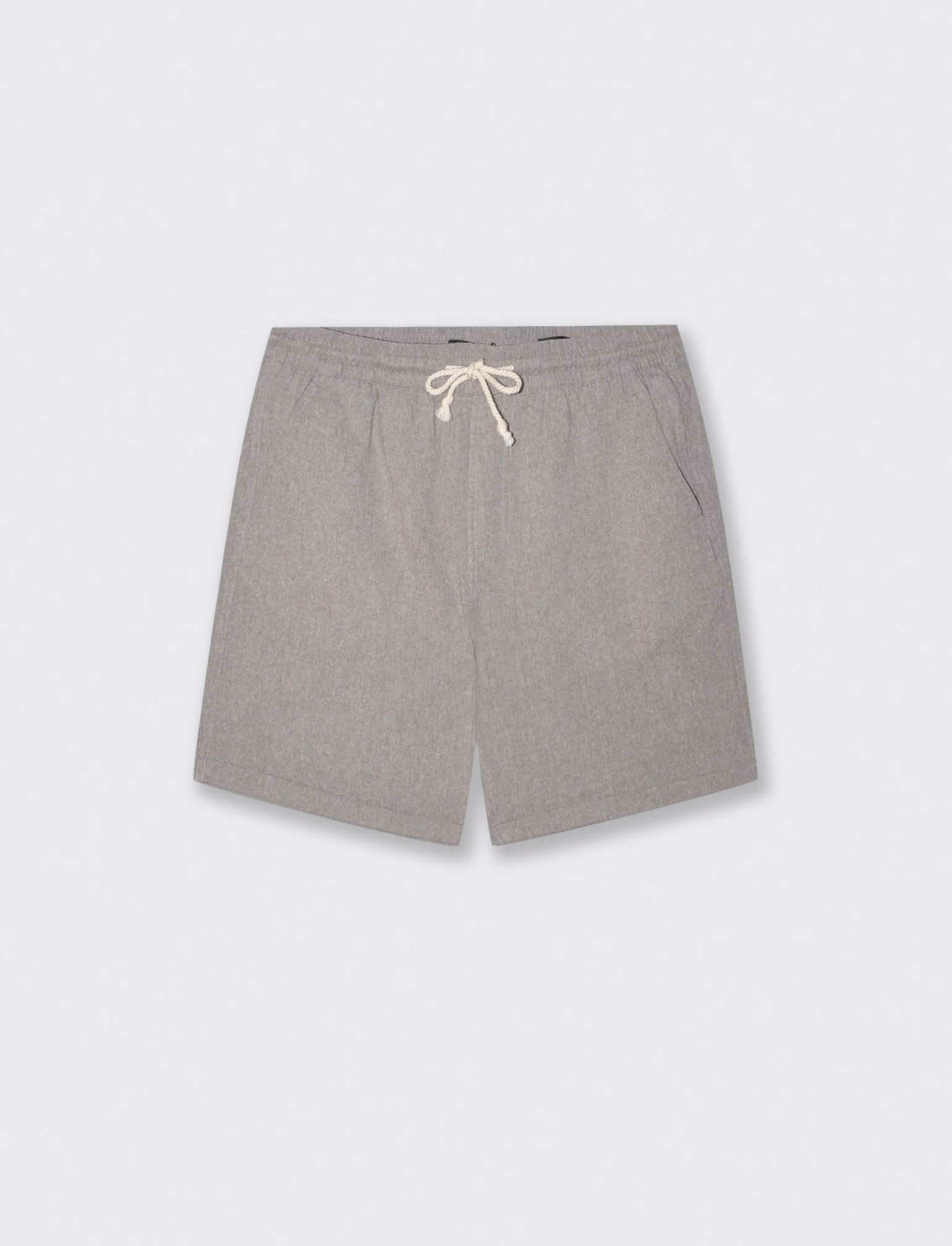 Bermuda Jogger in Tessuto Goffrato - Grigio fango