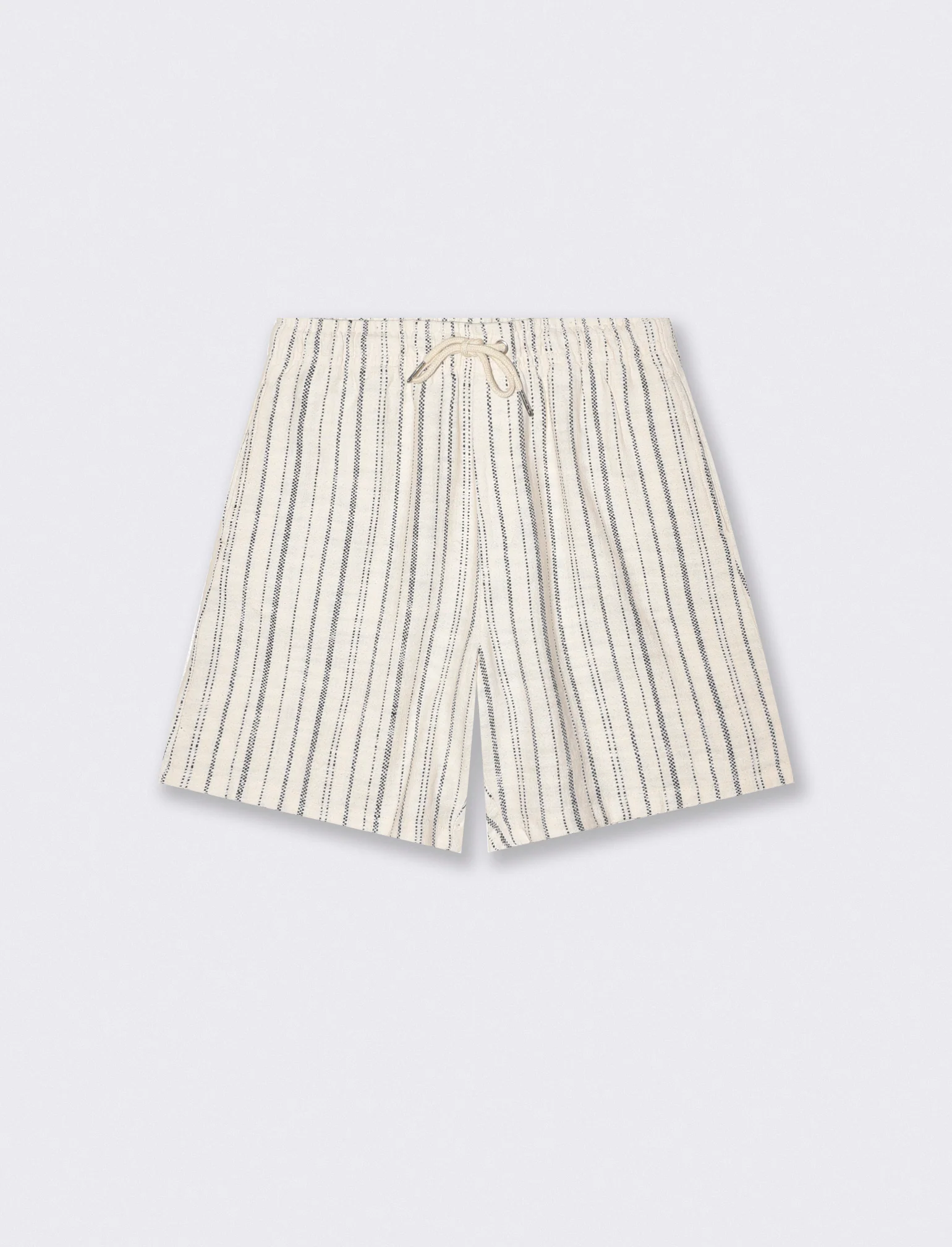 Bermuda jogger in tessuto jacquard - Beige ecru