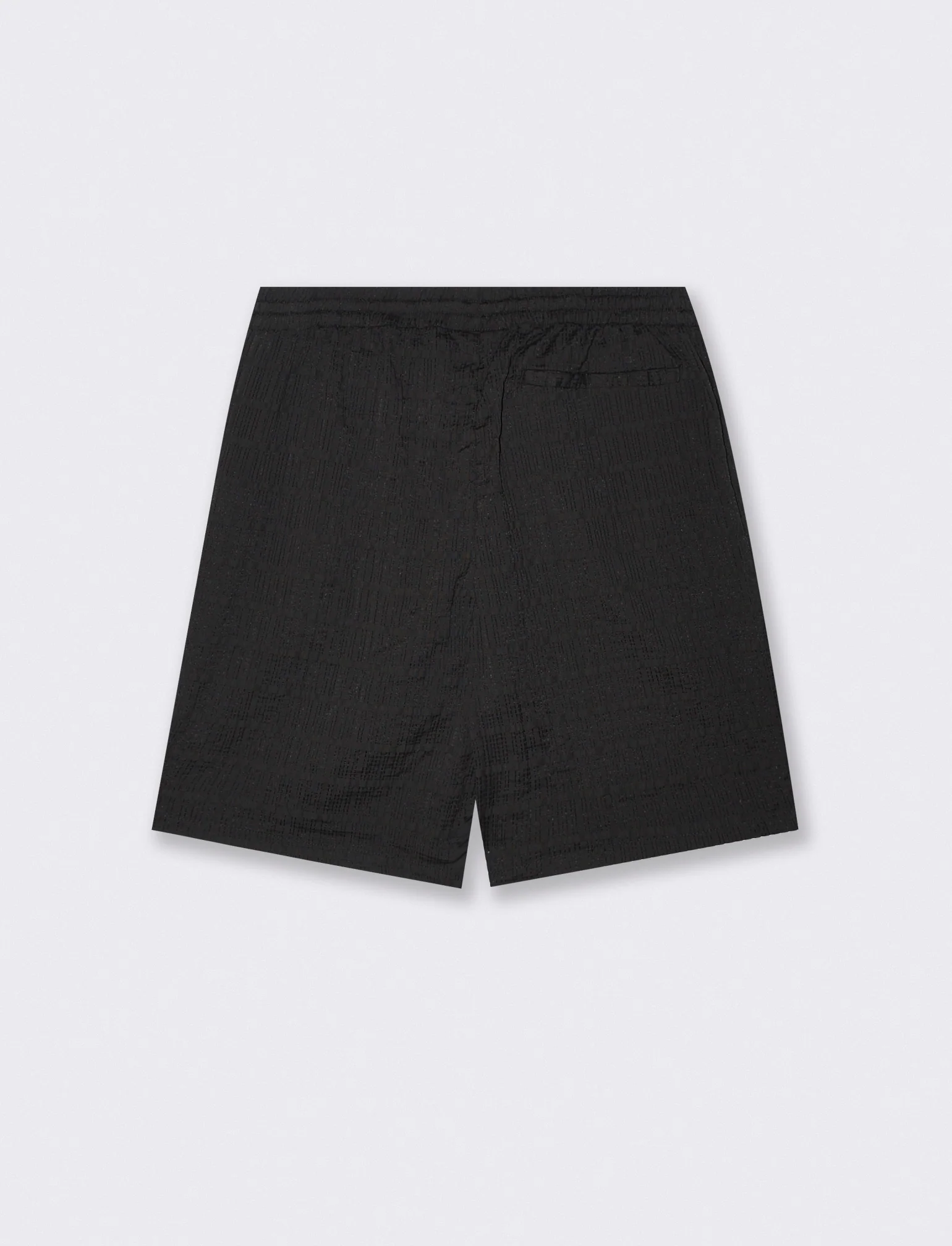 Bermuda Jogger in Tessuto Seer Sucker - Nero - Image 2