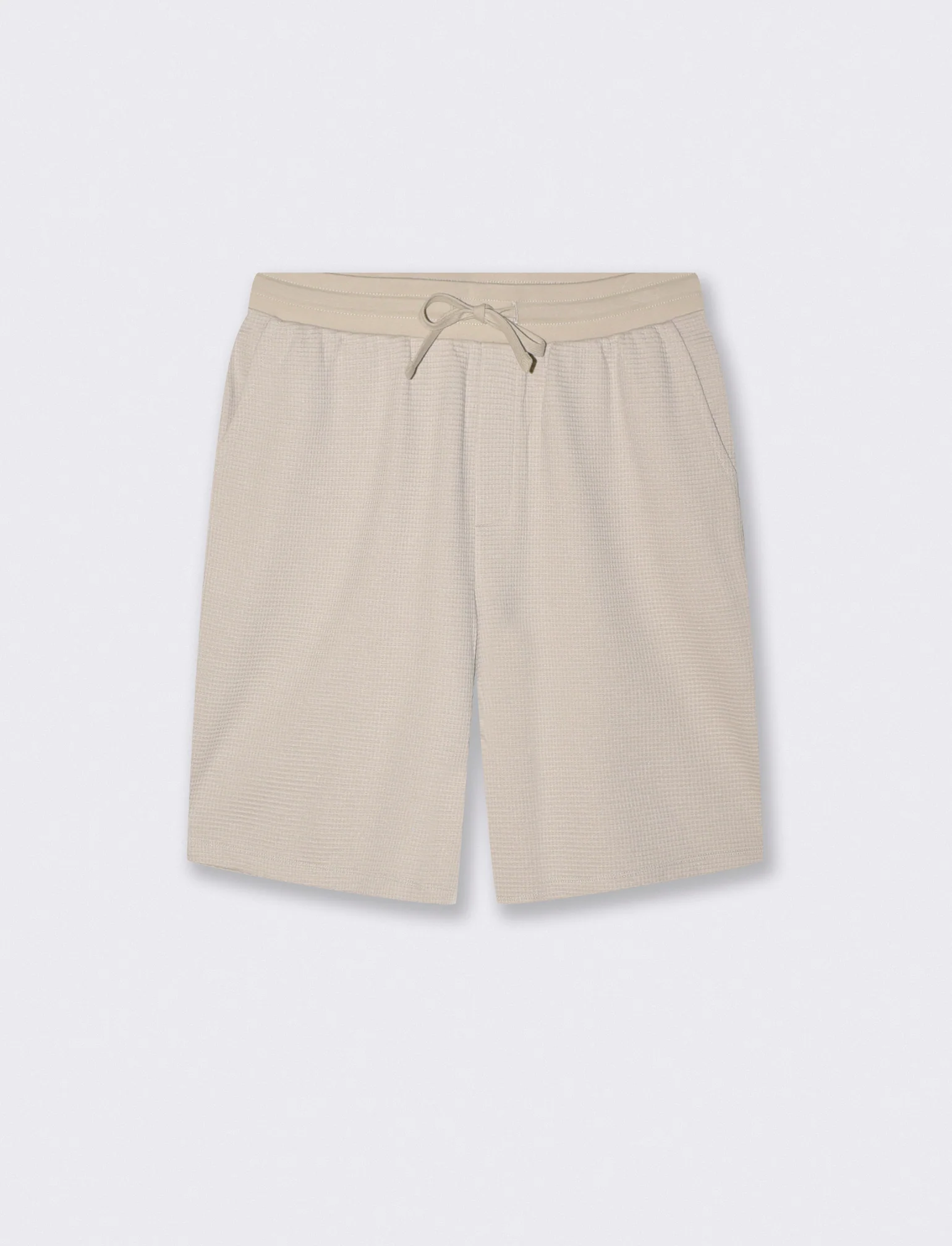 Bermuda Jogger in Tessuto Waffle - Grigio ghiaccio