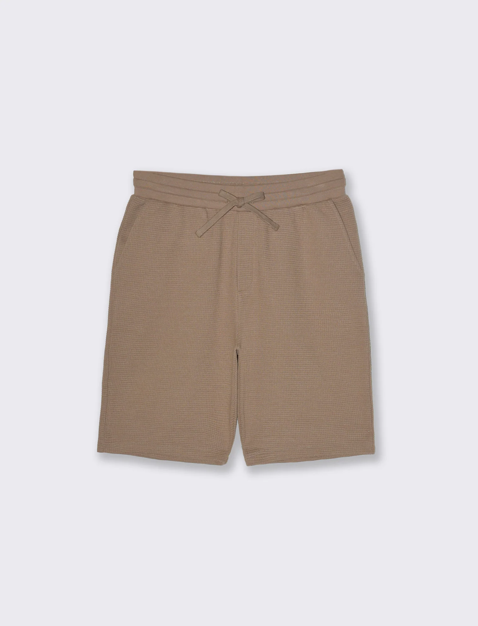 Bermuda jogger struttura waffle da uomo - Grigio tortora - Image 4
