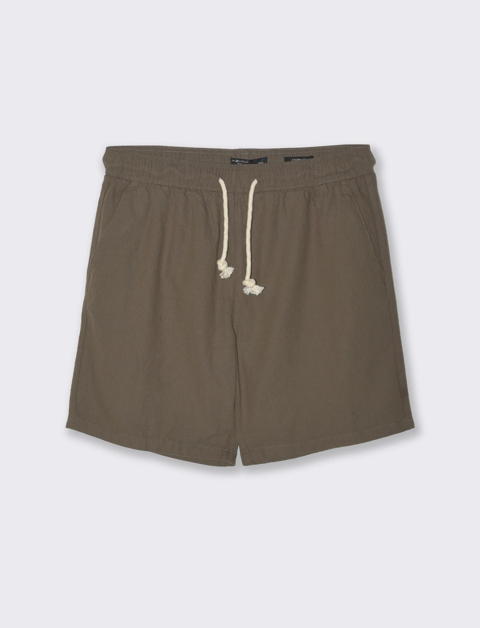 Bermuda jogger tessuto strutturato da uomo - Verde kaki - Image 4
