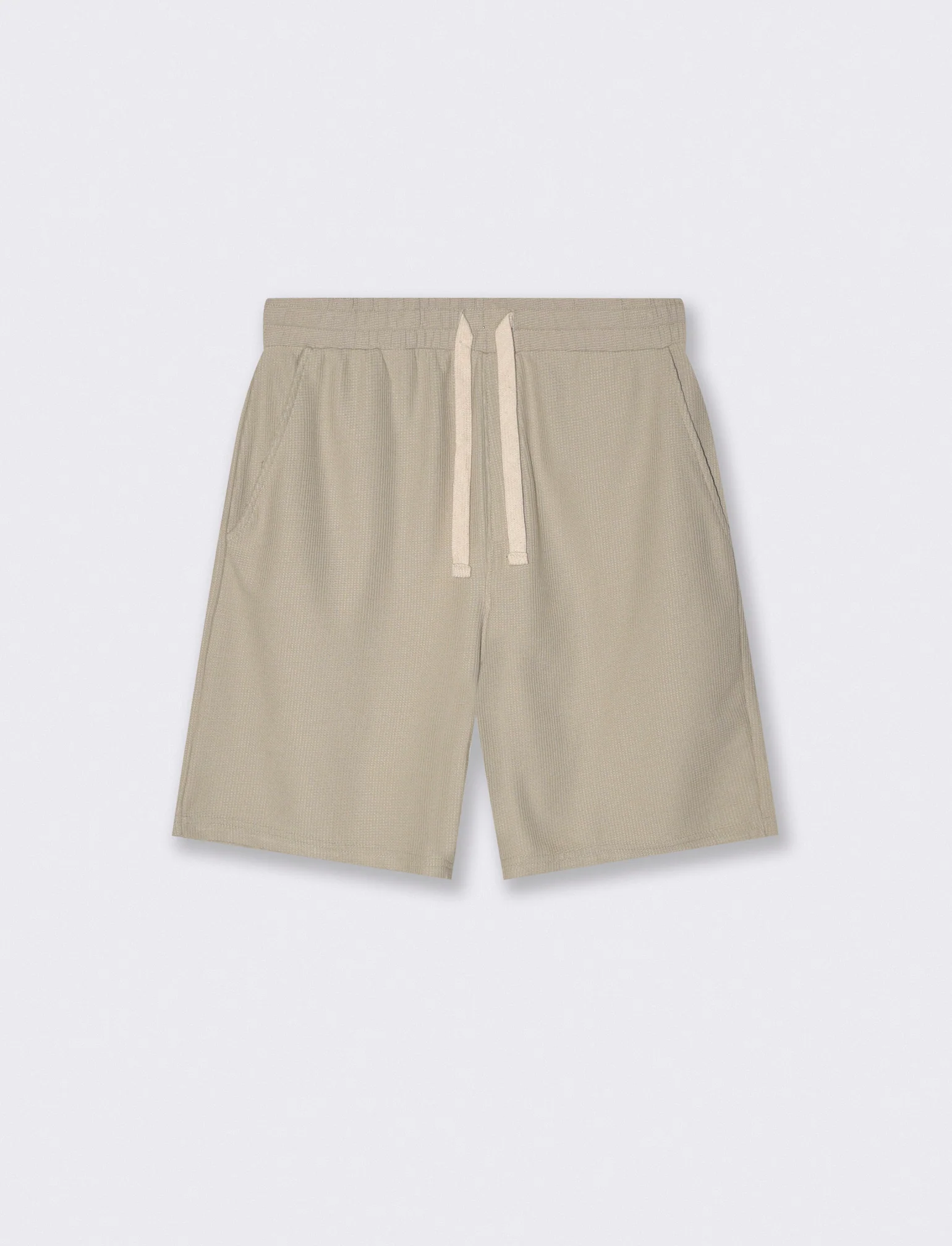 Bermuda Jogger Waffle con Vita Regolabile - Grigio stone