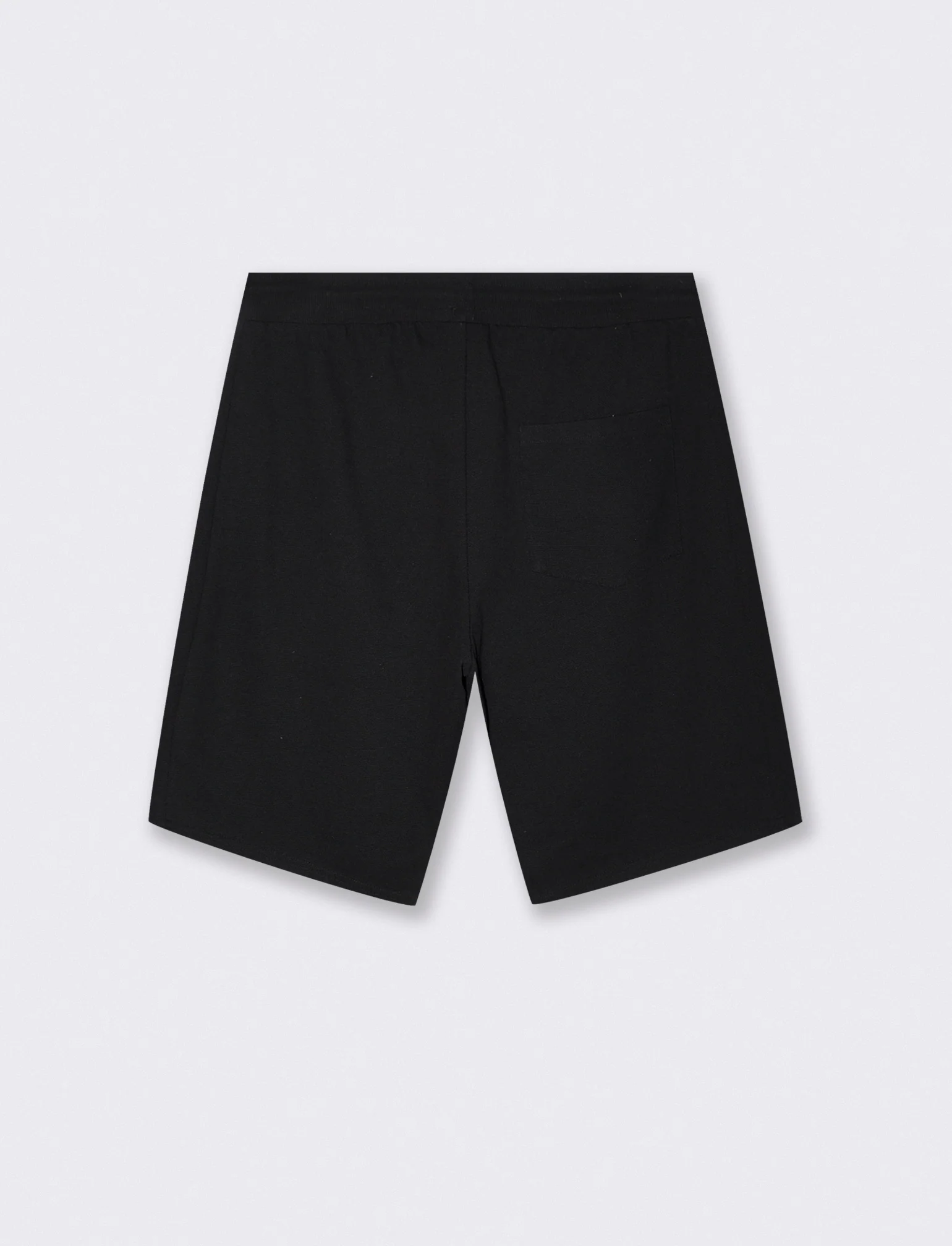 Bermuda Piquet con Vita Jogger Regolabile - Nero - Image 2