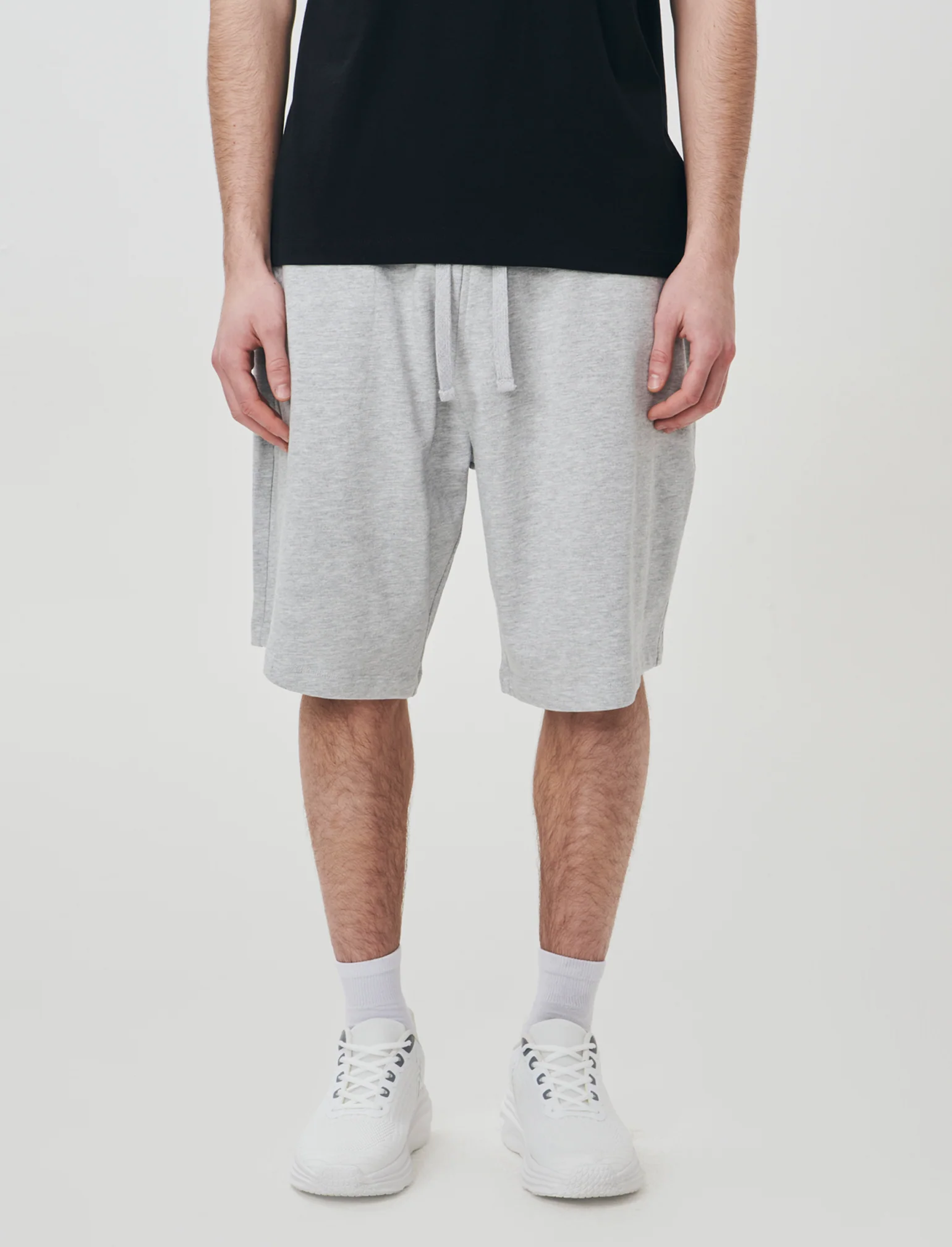 Bermuda Skater in Felpa con Vita Jogger - Grigio mel. - Image 4
