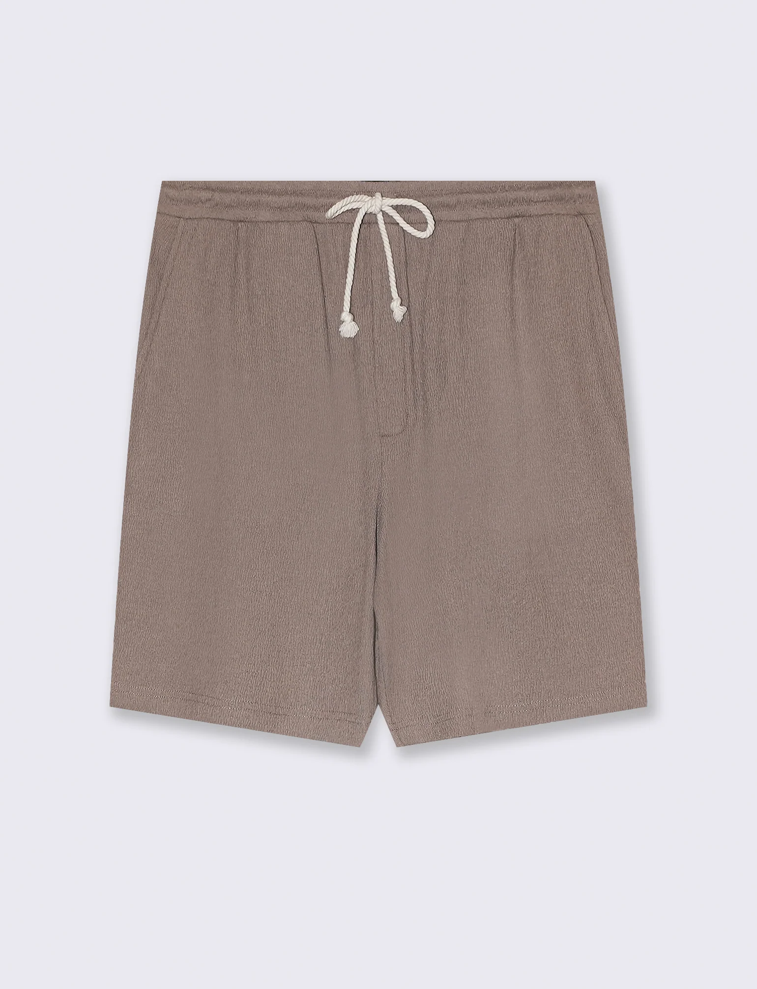 Bermuda struttura jacquard con vita jogger da uomo - Grigio tortora