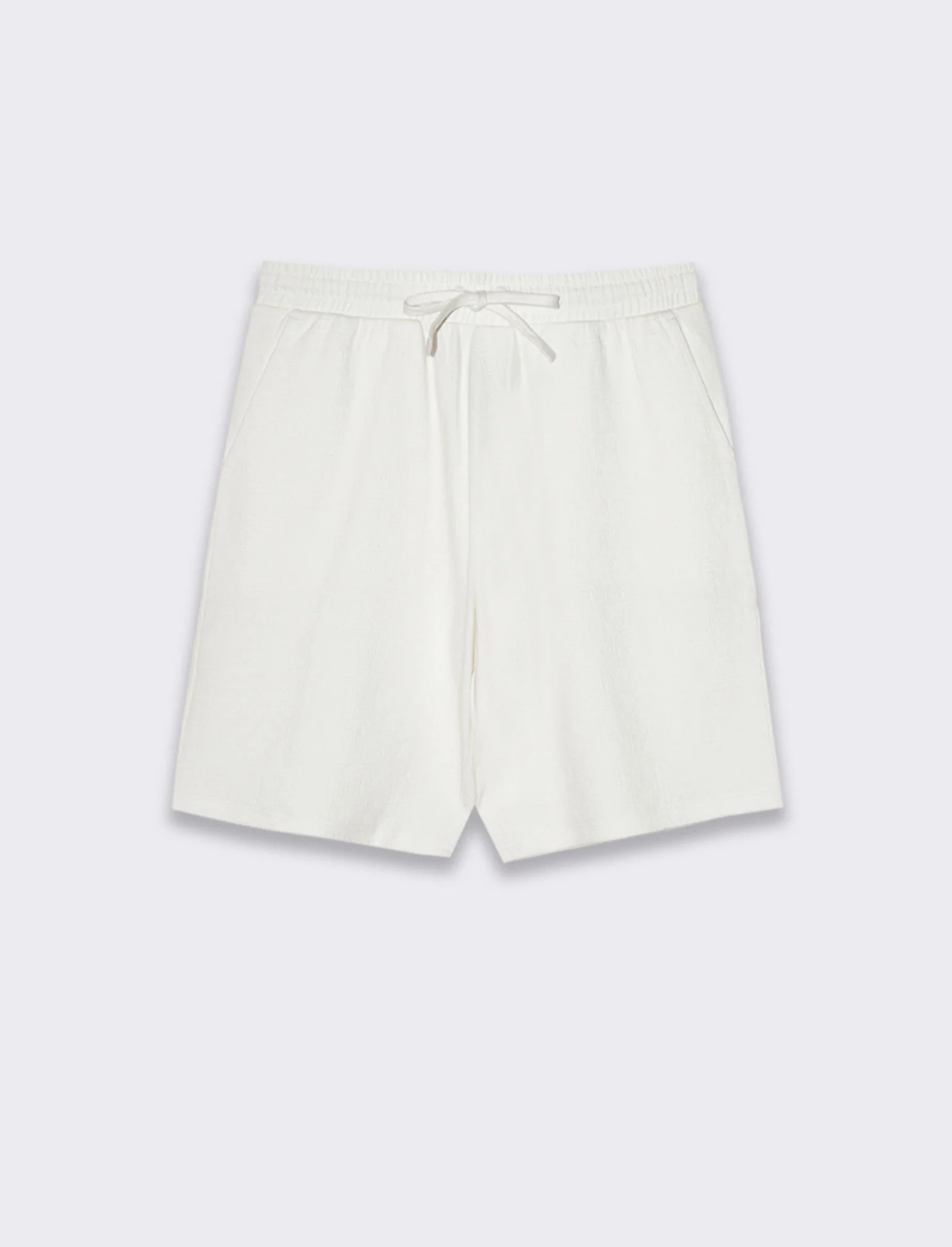 Bermuda struttura jacquard effetto iuta da uomo - Bianco