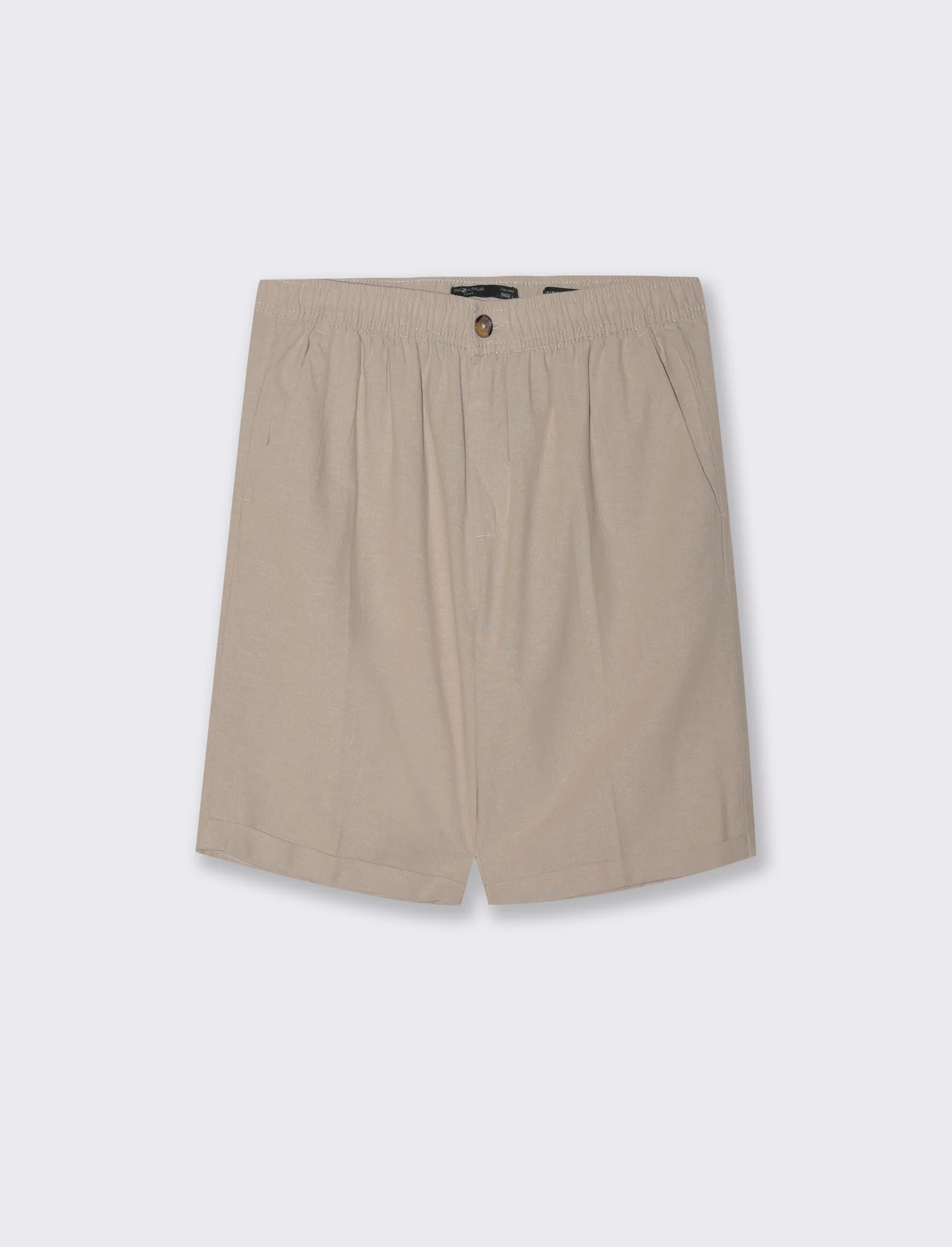 Bermuda vita jogger misto lino da uomo - Beige - Image 4