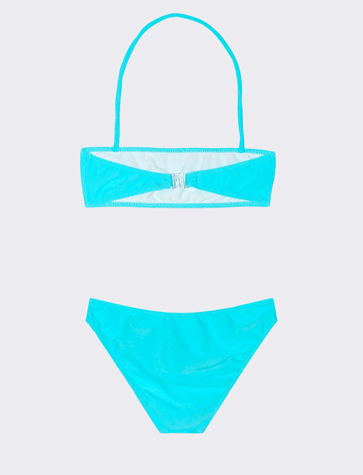 Bikini da bambina con decorazione in strass. - Blu - Image 2