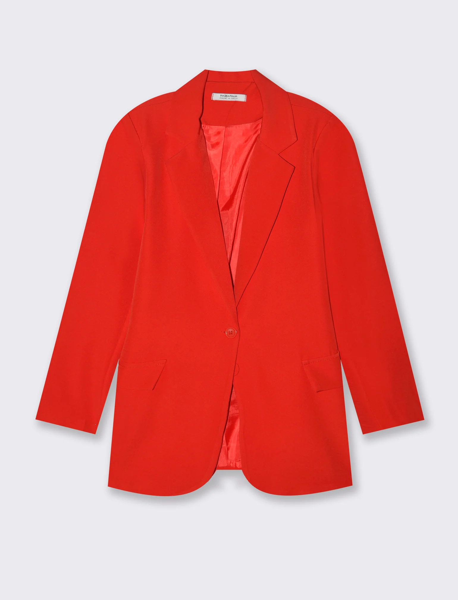 Blazer con collo revers e tasche con patta - Aragosta - Image 4