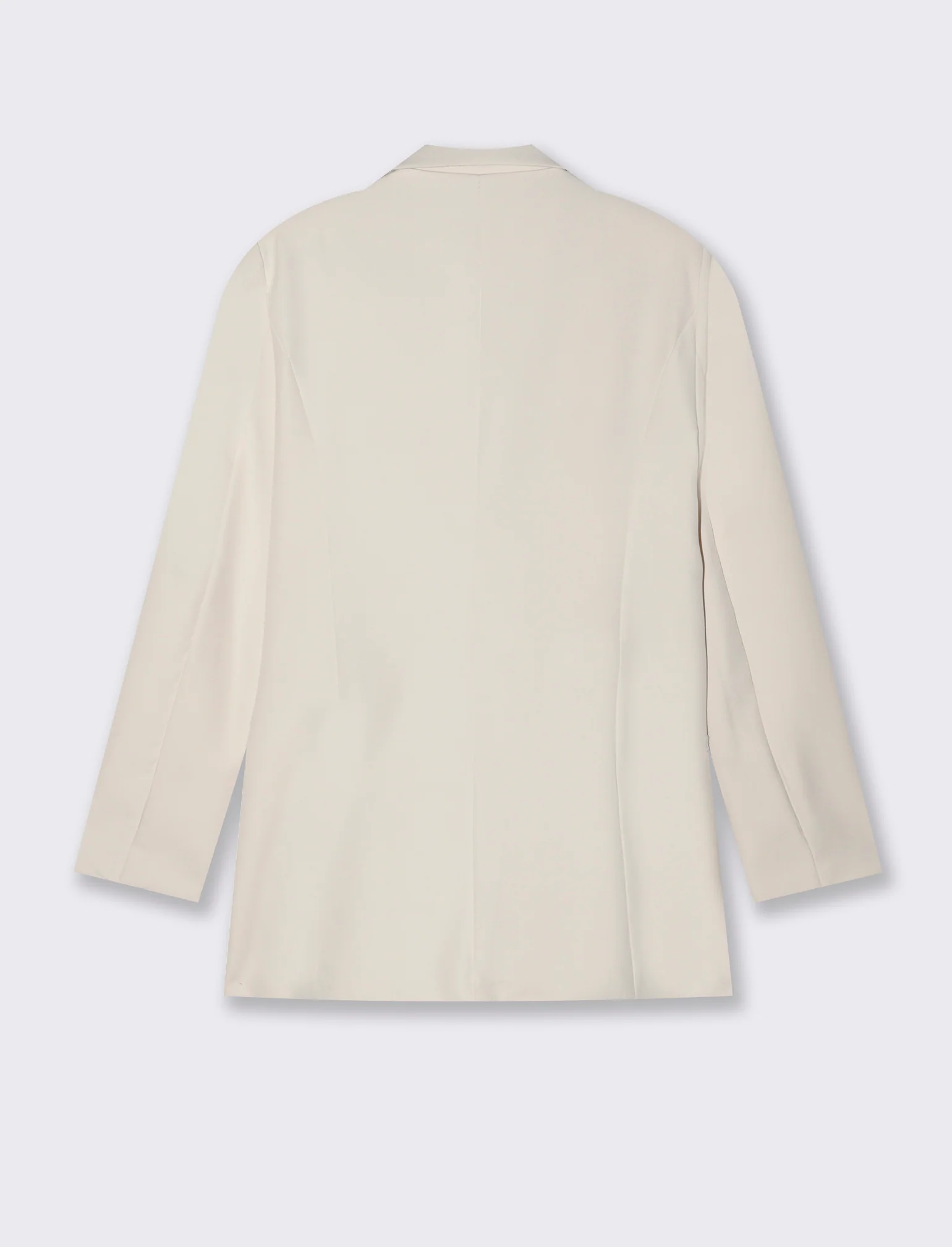 Blazer con collo revers e tasche con patta - Bianco gesso - Image 2