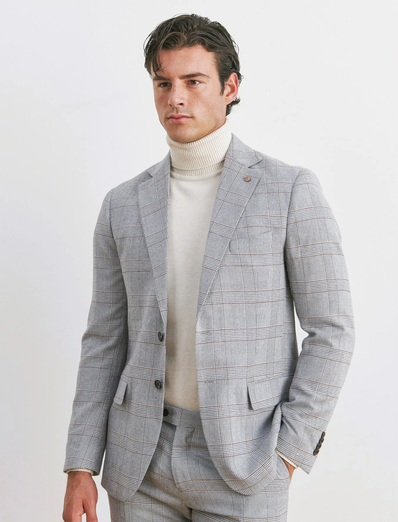BLAZER DA COMPLETO A QUADRI FORMAL FIT - Grigio