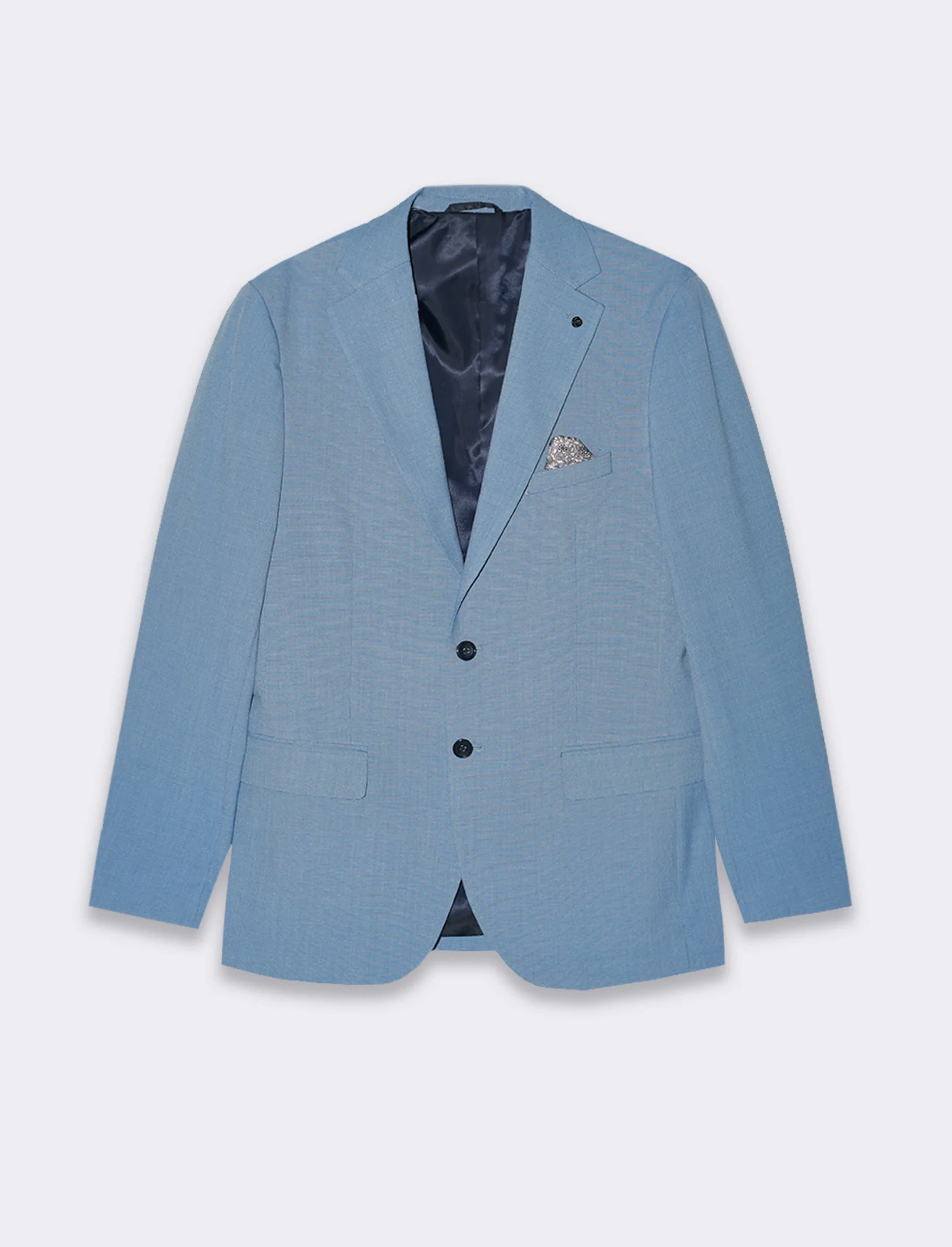 Blazer da completo effetto fil a fil da uomo - Celeste - Image 4
