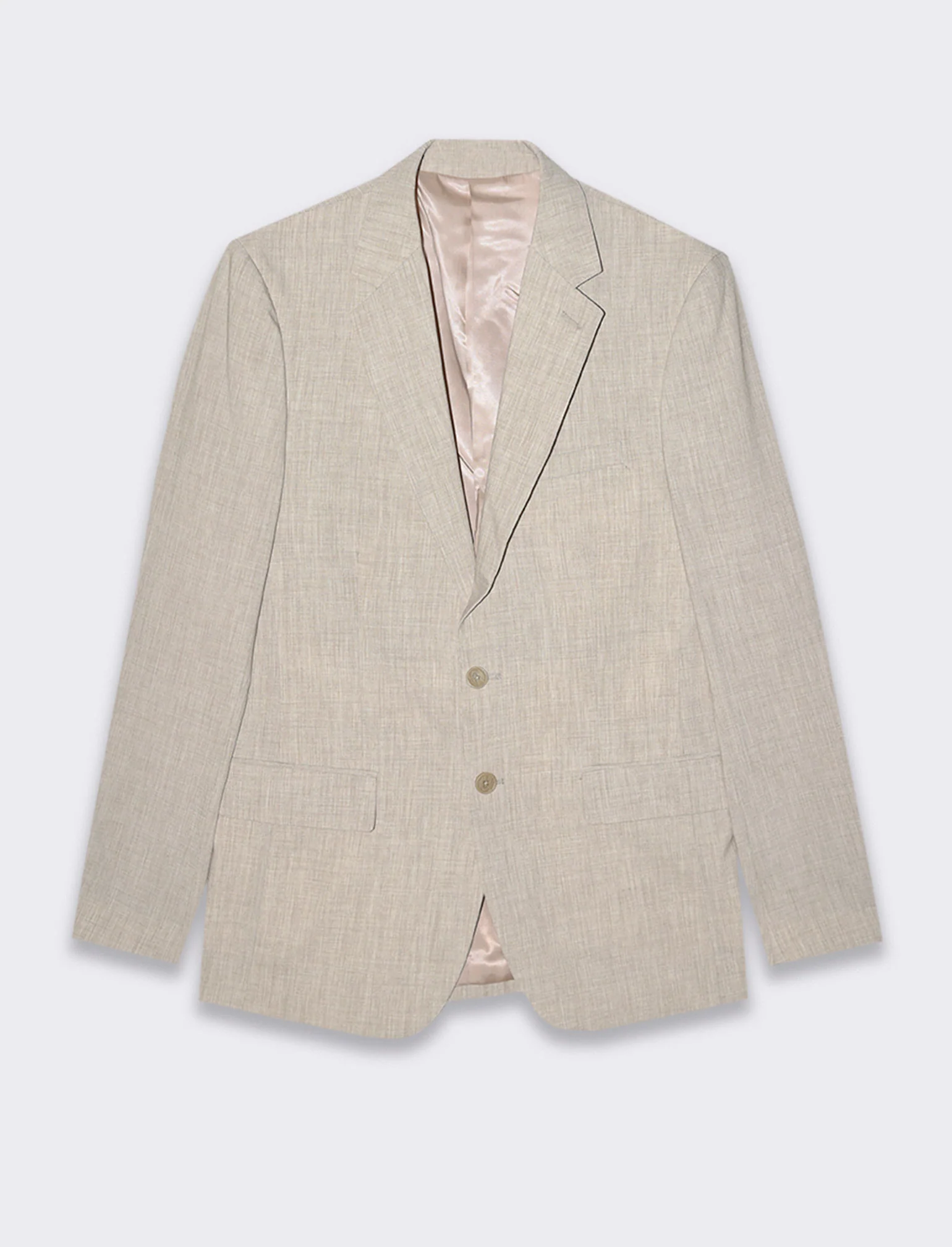Blazer da completo effetto lino da uomo - Beige - Image 4