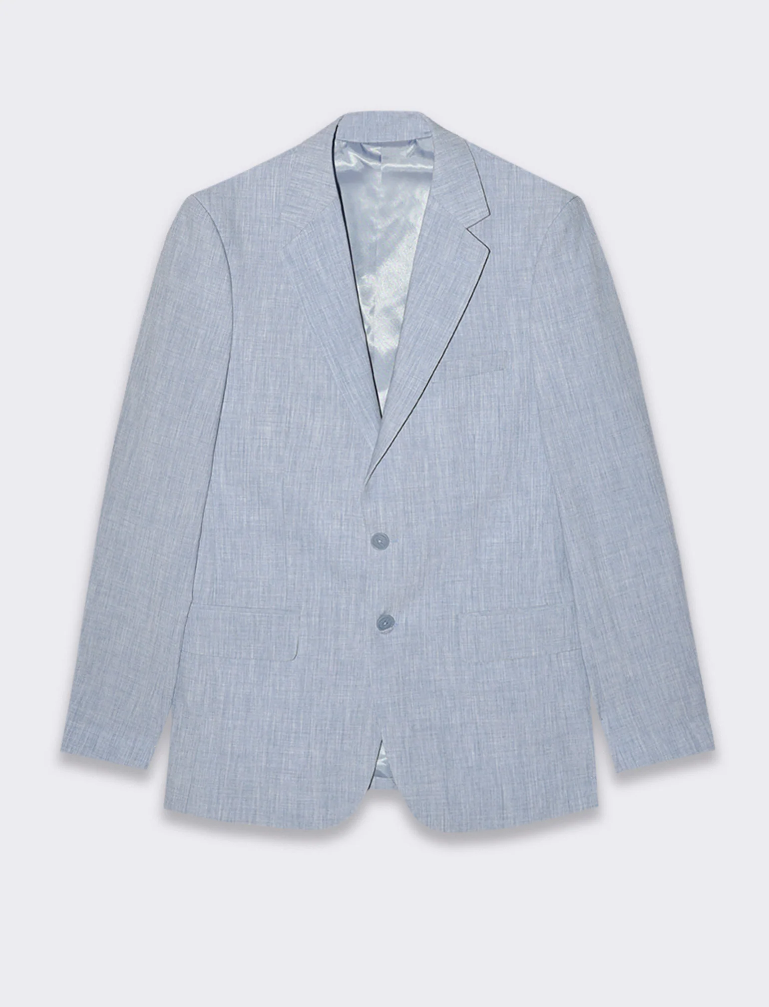 Blazer da completo effetto lino da uomo - Blu - Image 4