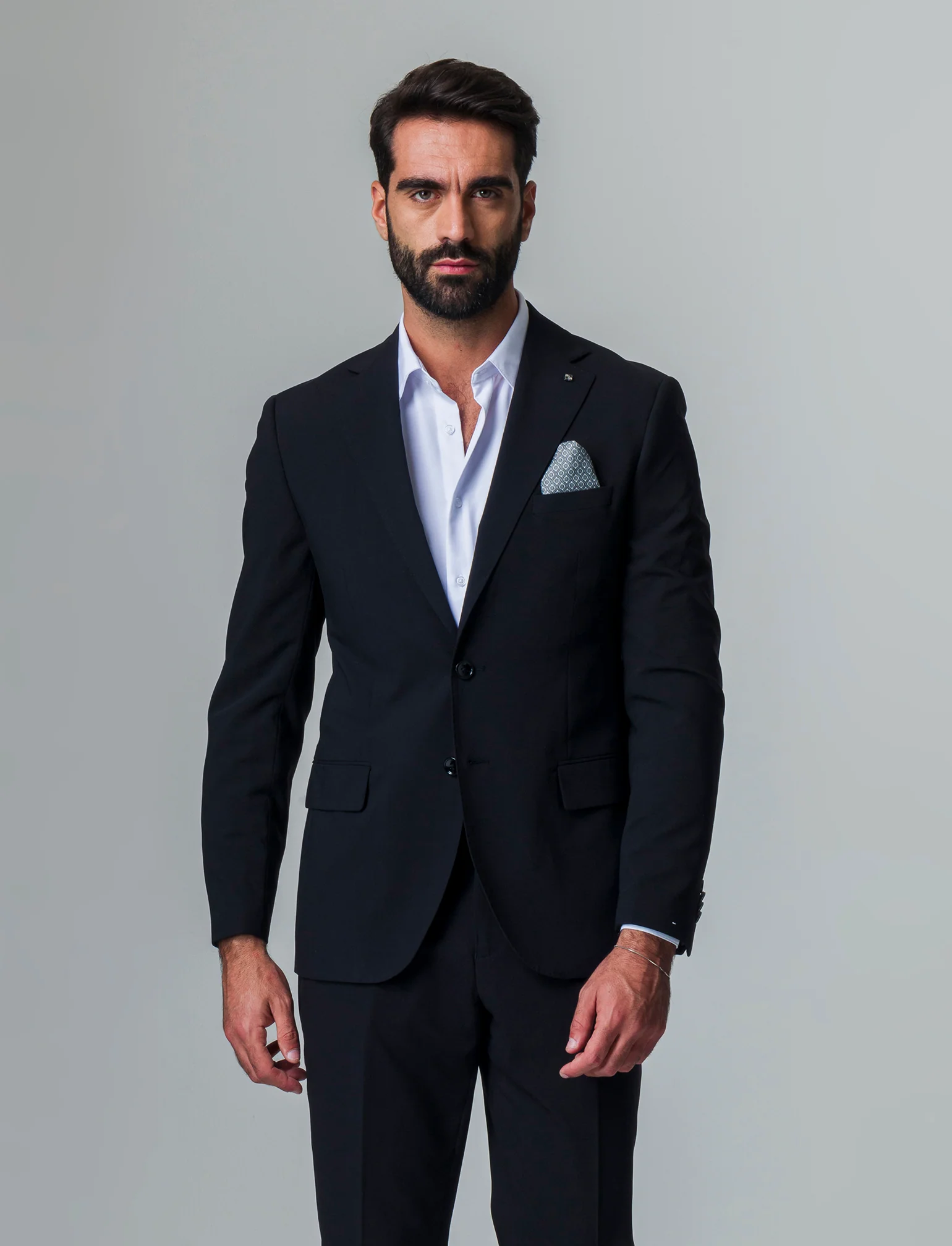Blazer da completo formal fit da uomo - Nero - Image 3