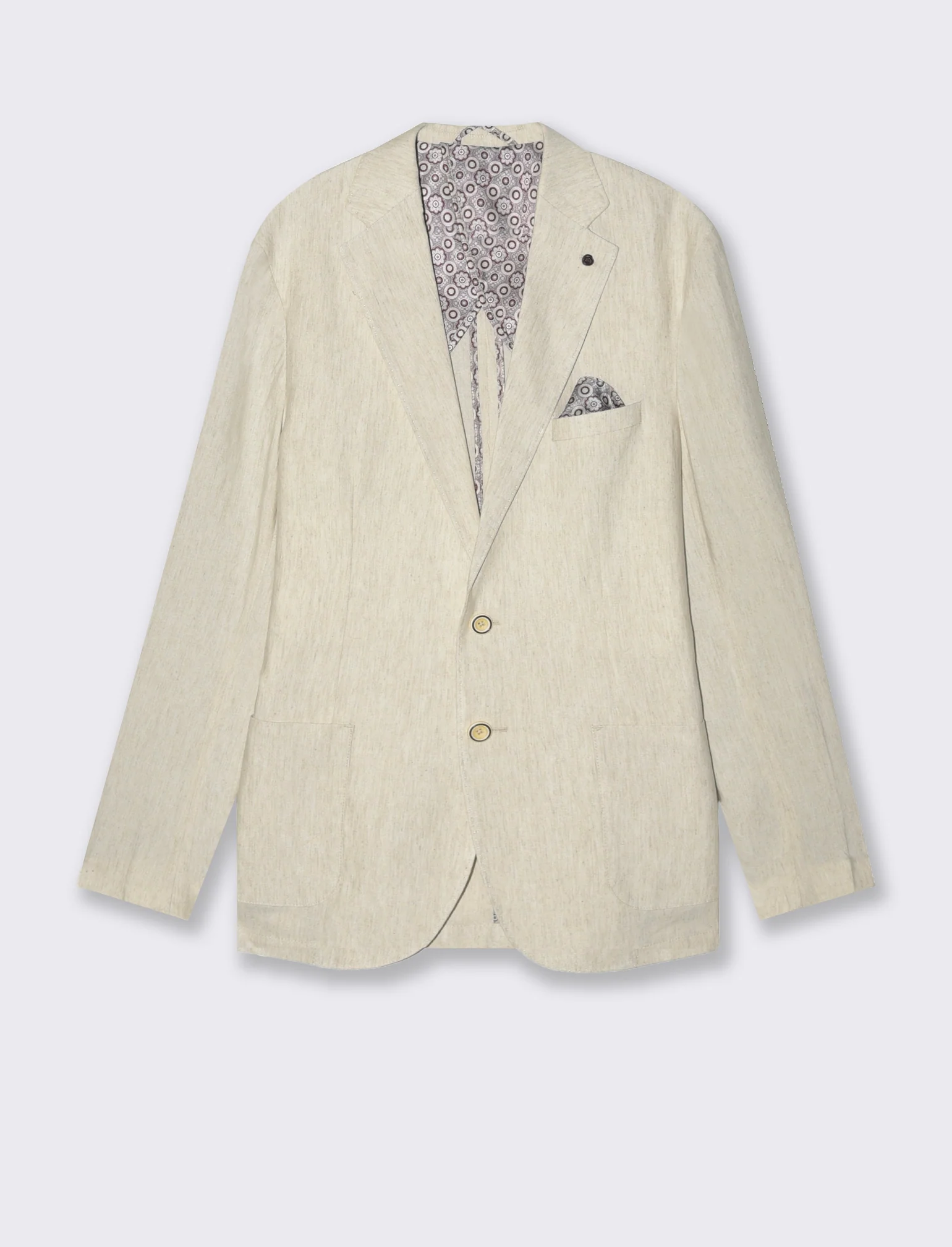 Blazer da completo misto lino da uomo - Beige ecru - Image 4