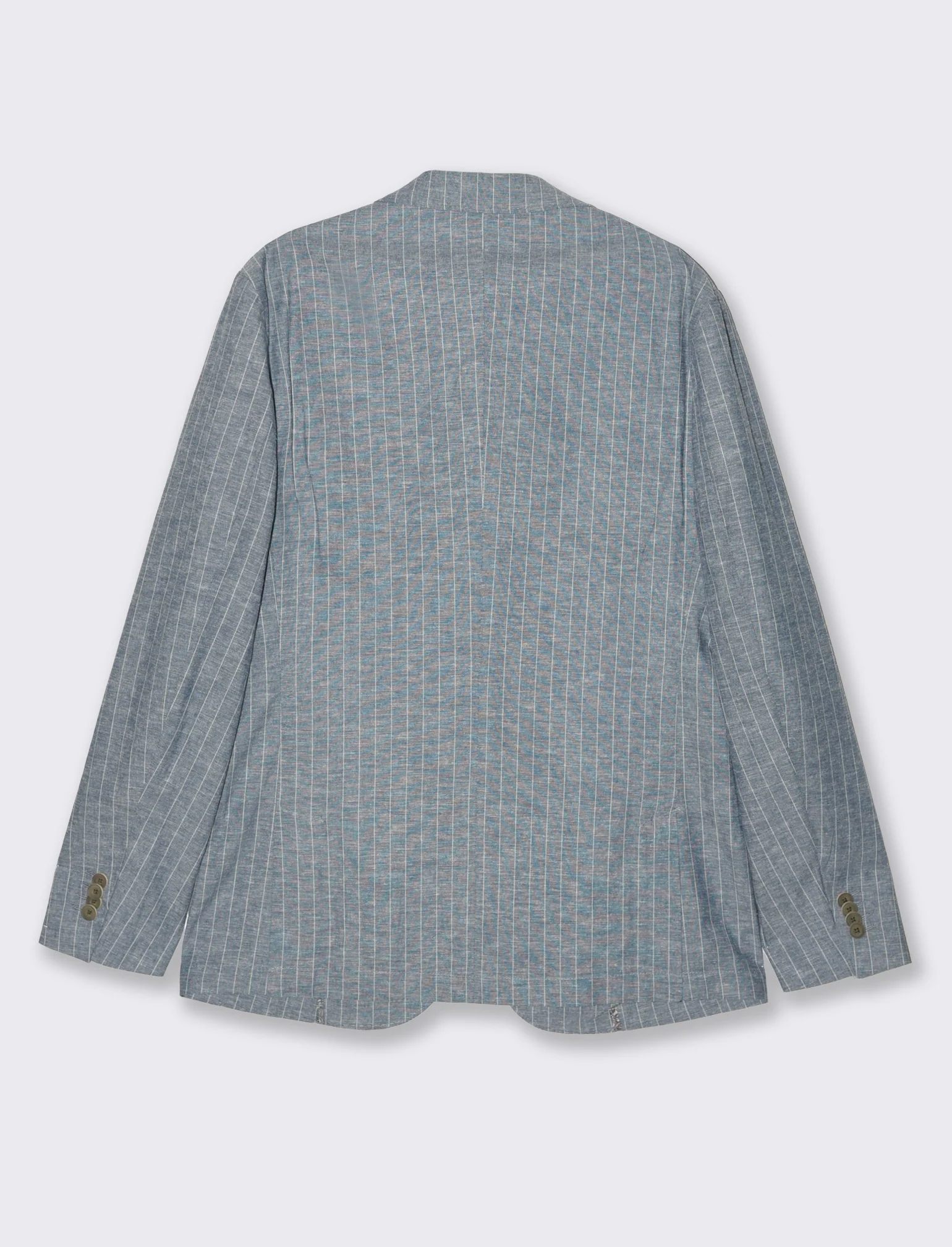 Blazer da completo tessuto linen blend da uomo - Blu - Image 5