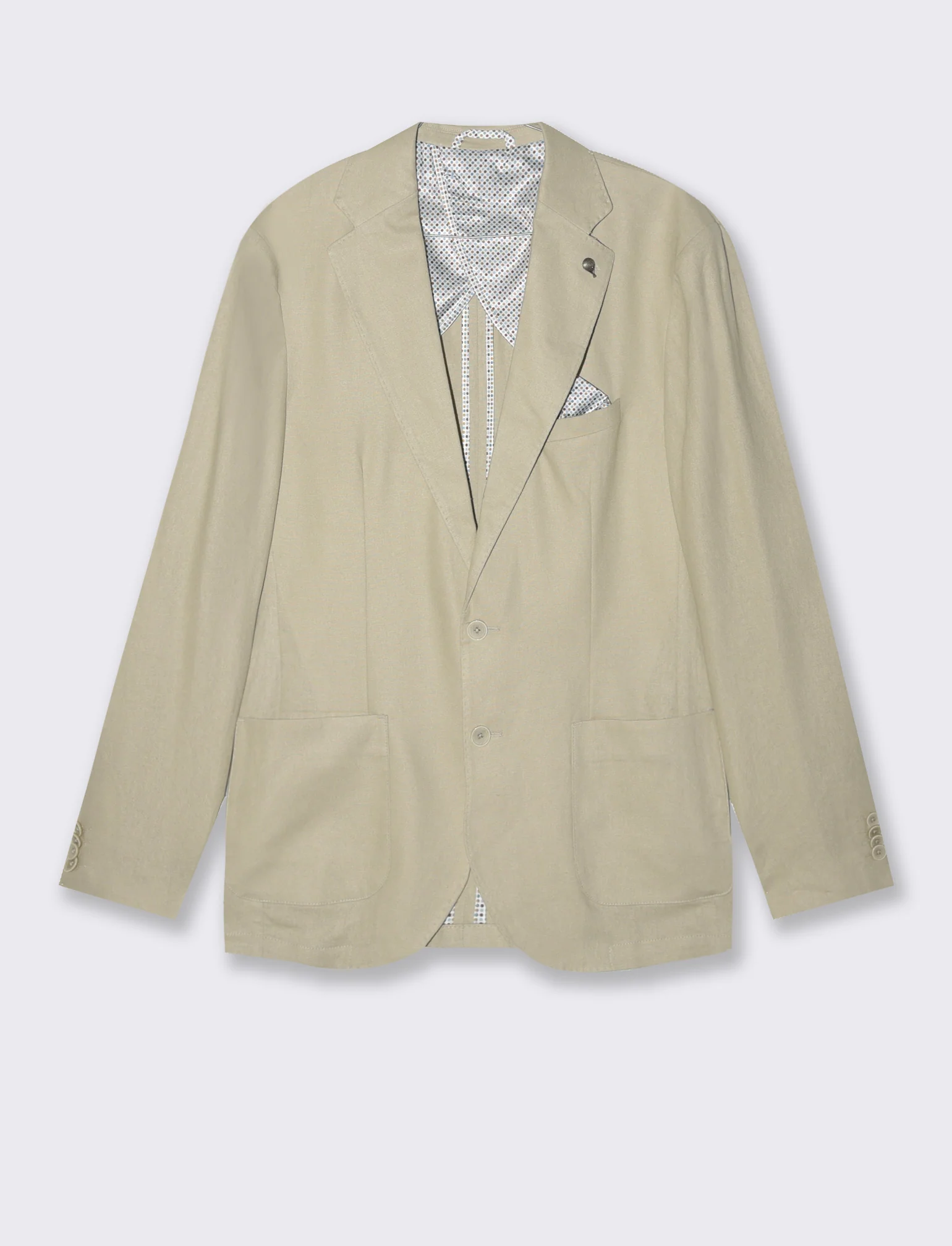 Blazer da completo tessuto linen blend da uomo - Sabbia - Image 4