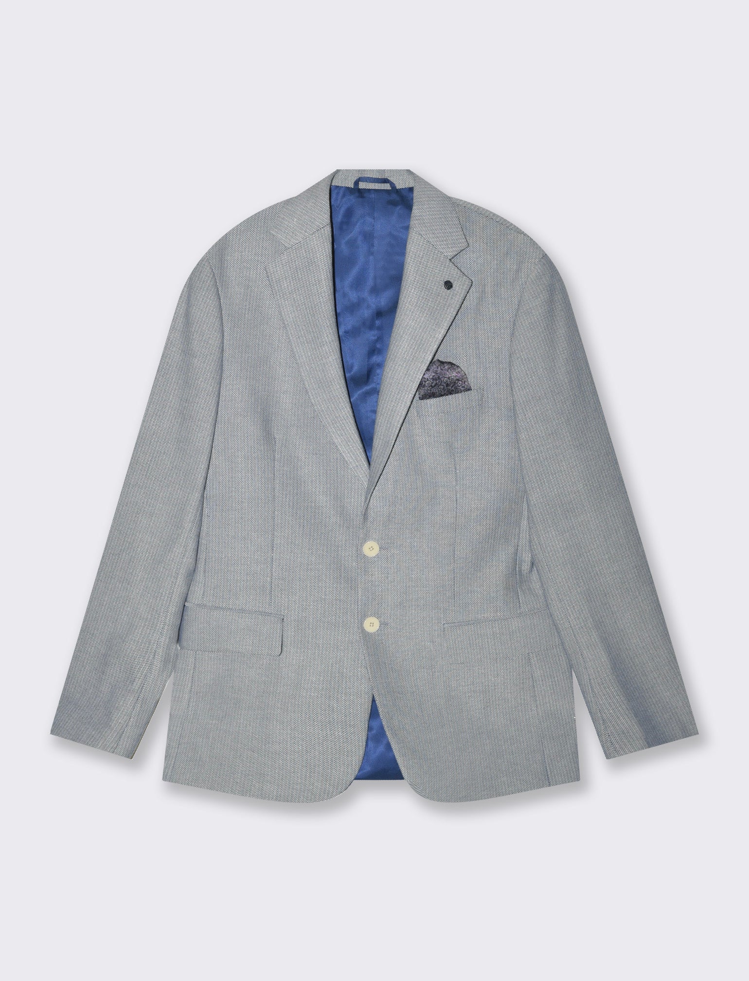Blazer da completo tessuto strutturato da uomo - Bluette - Image 4