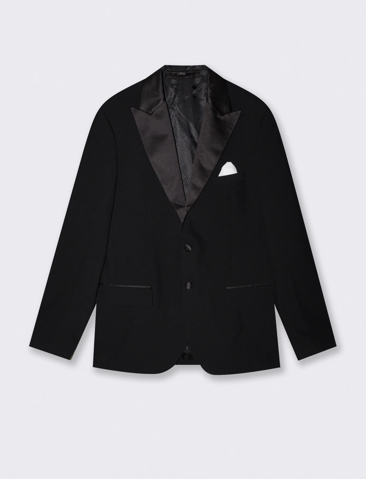 Blazer da Smoking con Colletto in Raso - Nero