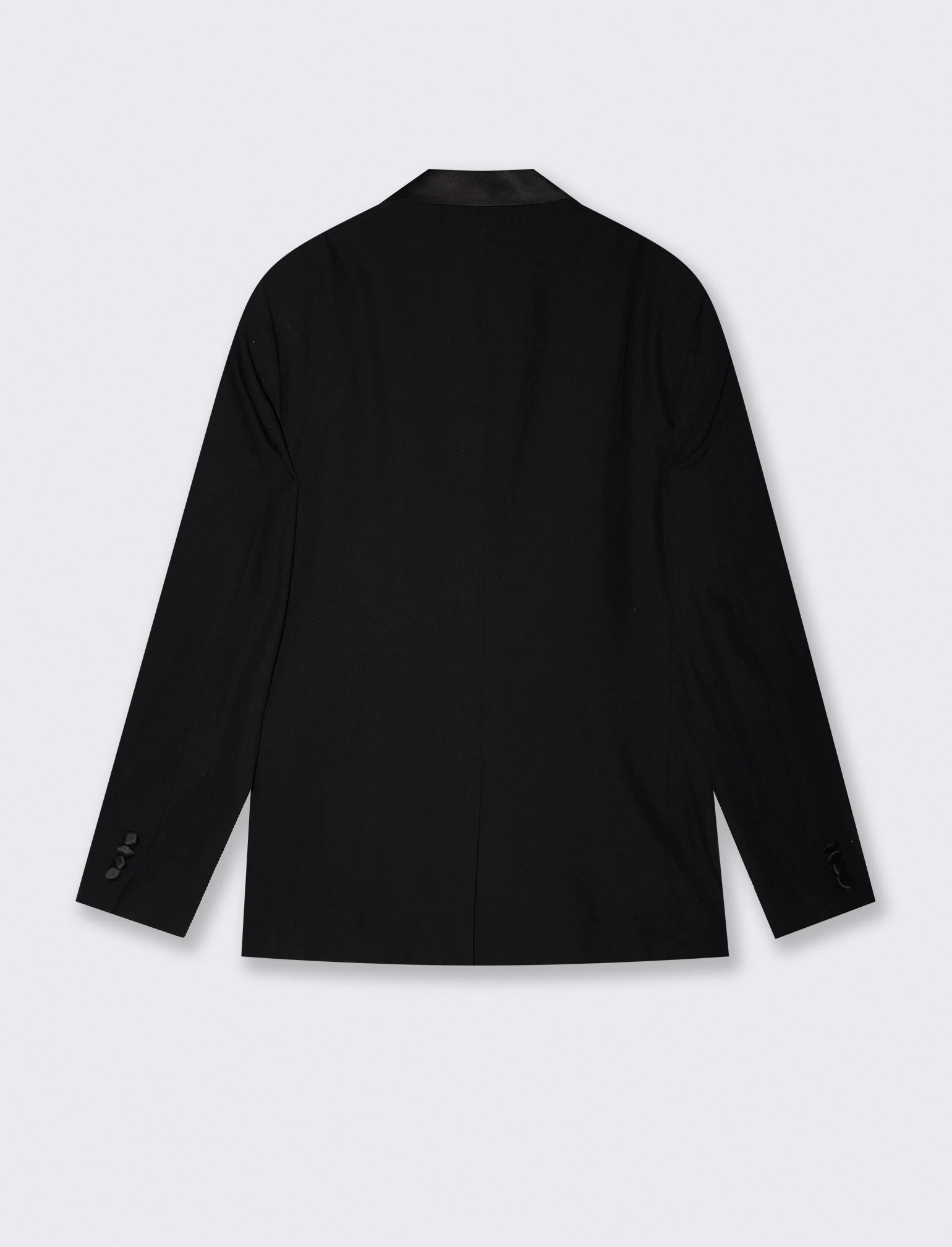 Blazer da Smoking con Colletto in Raso - Nero - Image 2