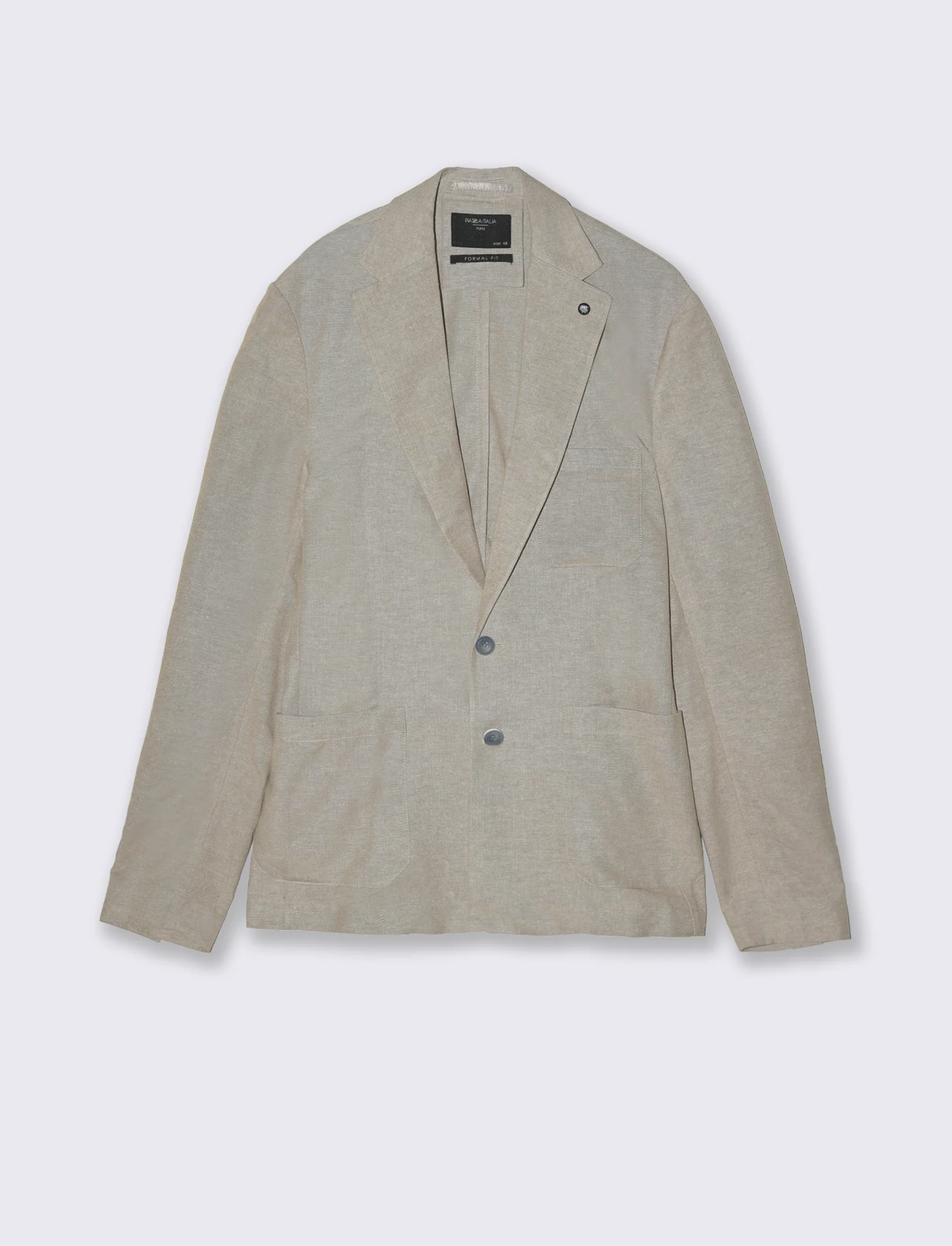 Blazer decostruito da completo in misto lino da uomo - Beige