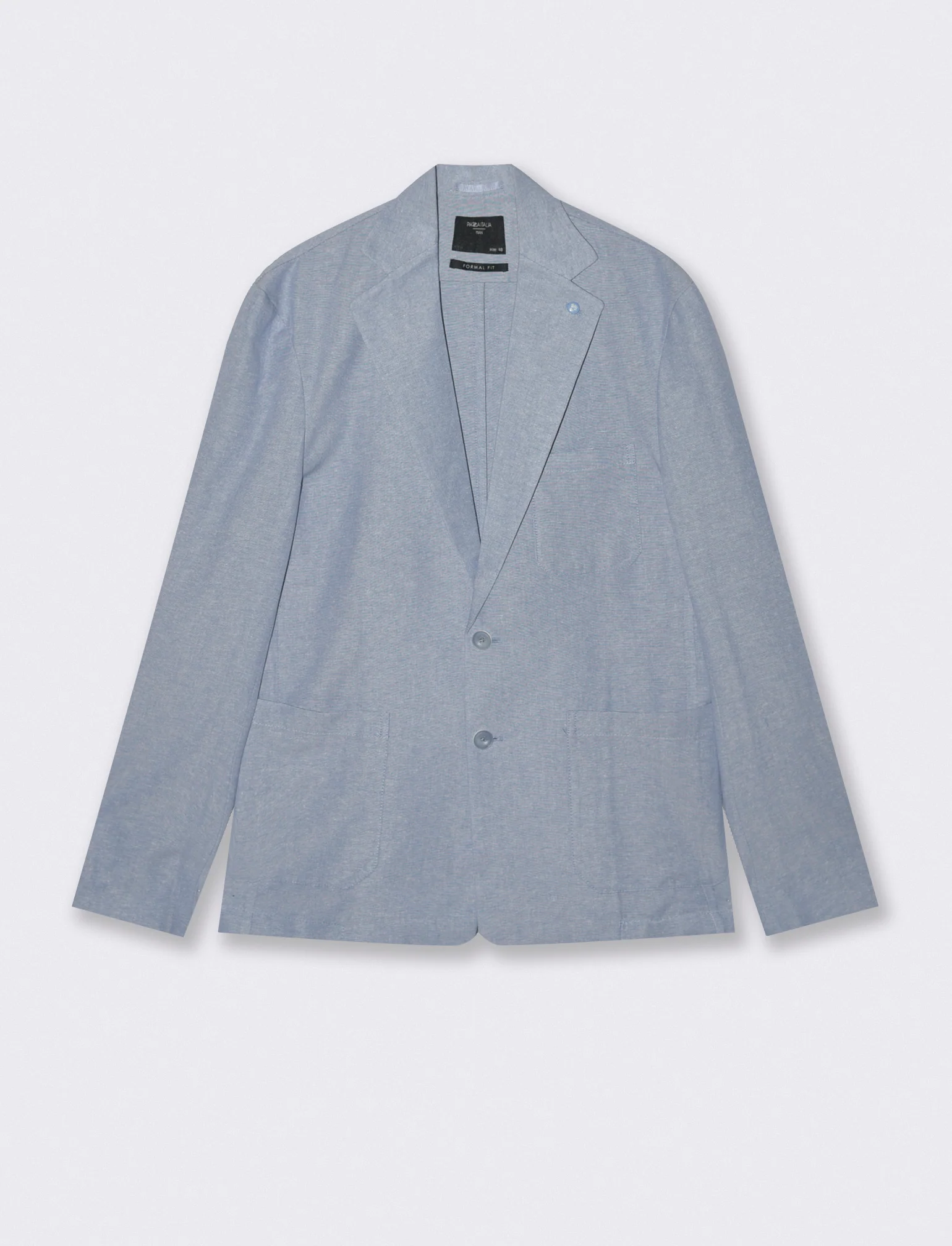 Blazer Decostruito in Misto Lino - Celeste - Image 4
