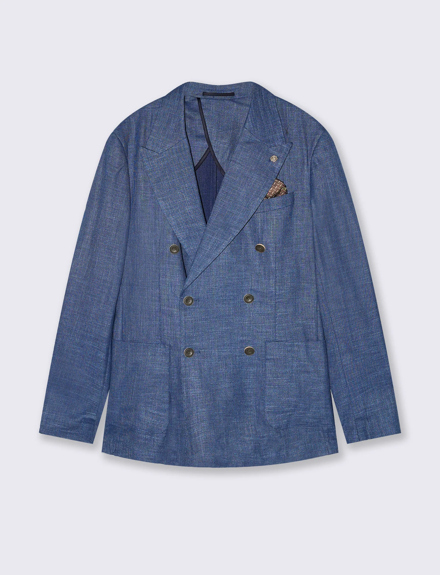 Blazer Doppio Petto Formal Fit Elegante - Bluette - Image 4