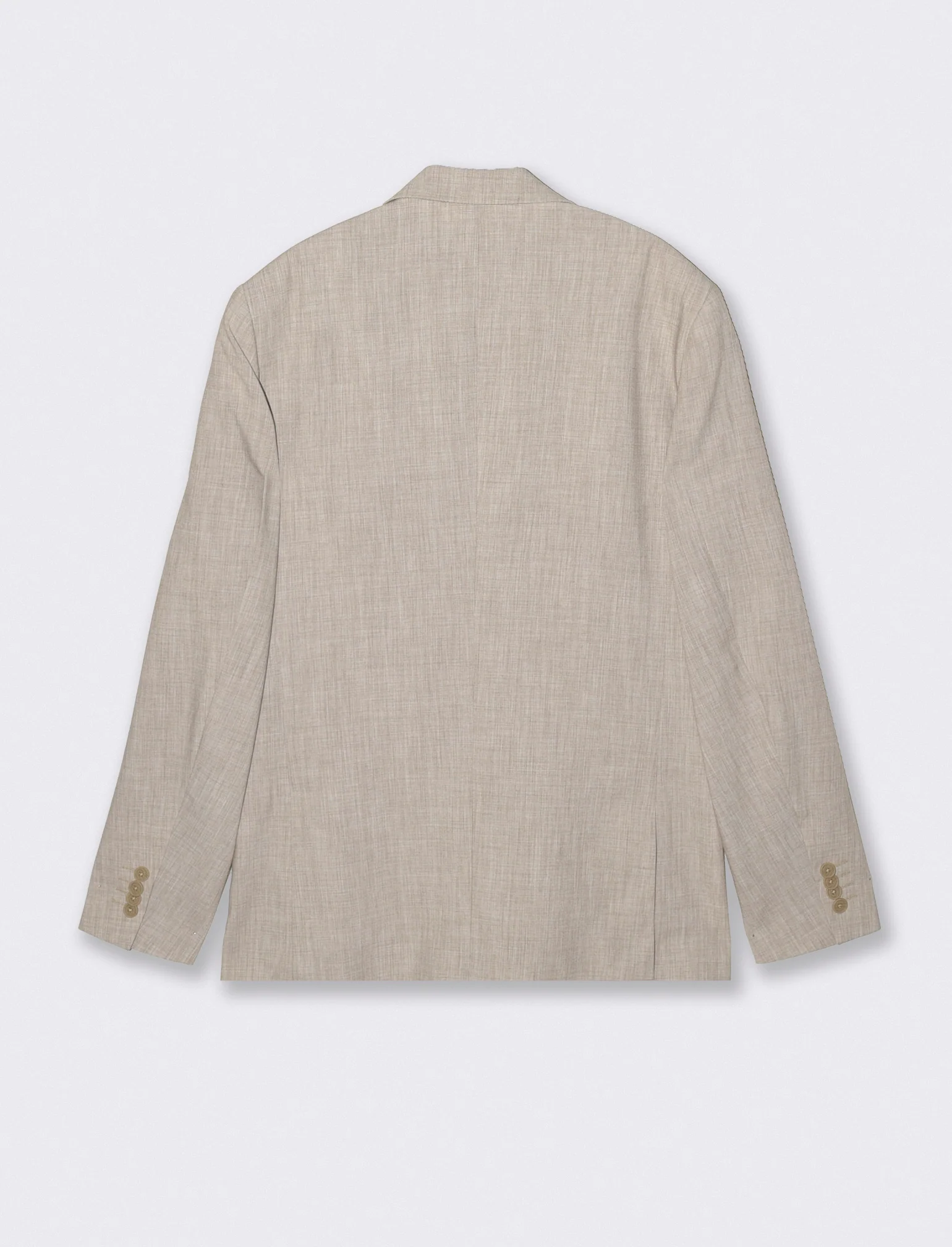 Blazer effetto lino con colletto classico - Beige - Image 2
