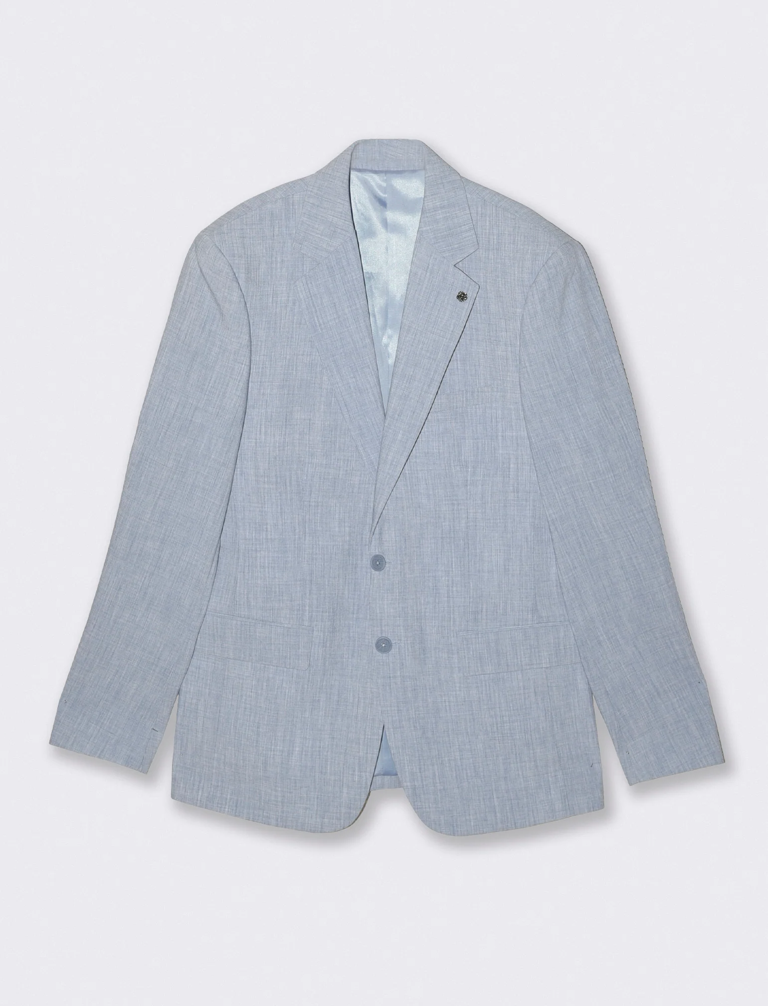 Blazer effetto lino con colletto classico - Blu - Image 4