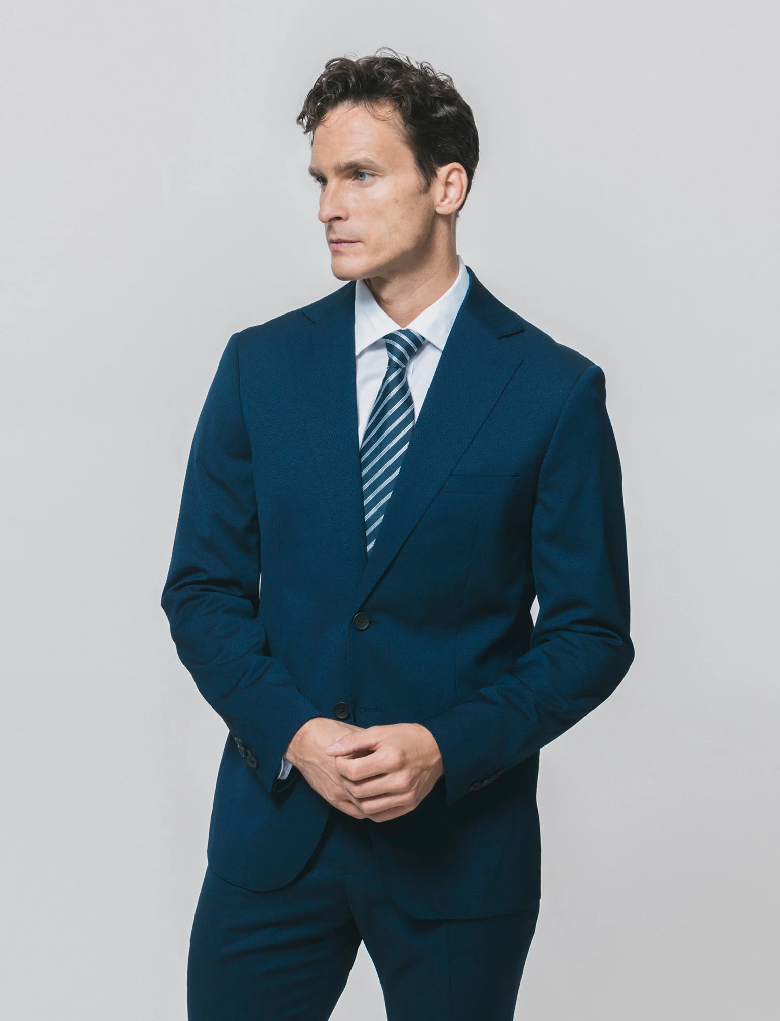 Blazer formal fit con dettagli eleganti - Blu - Image 2
