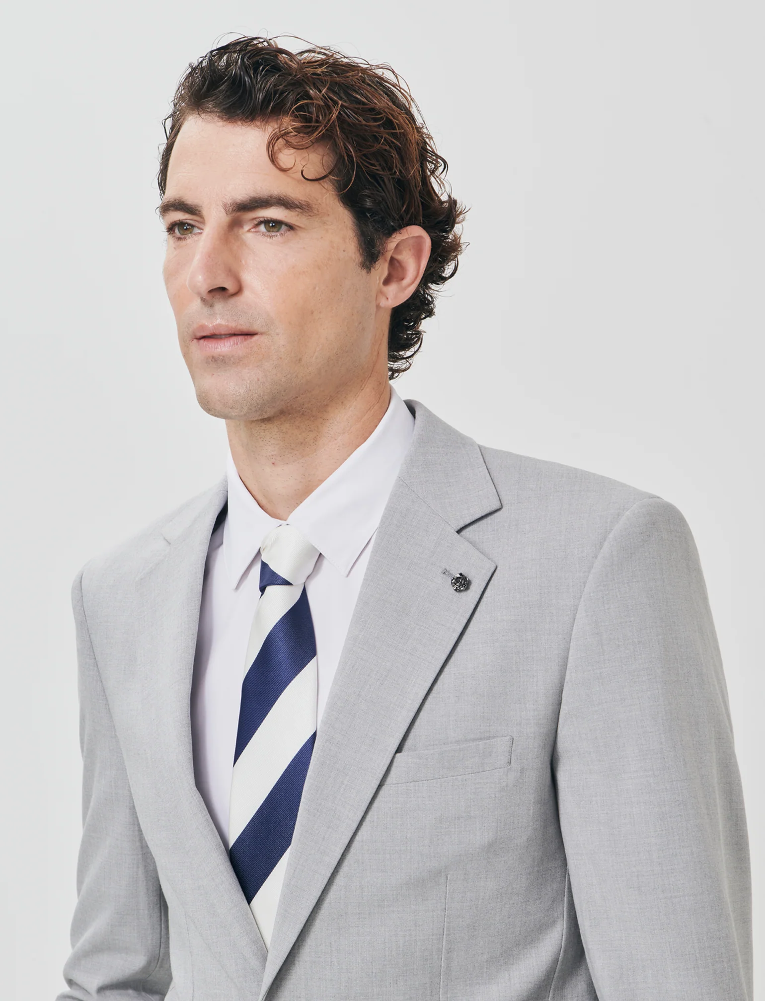 Blazer formal fit micro struttura melange - Grigio mel. - Image 2
