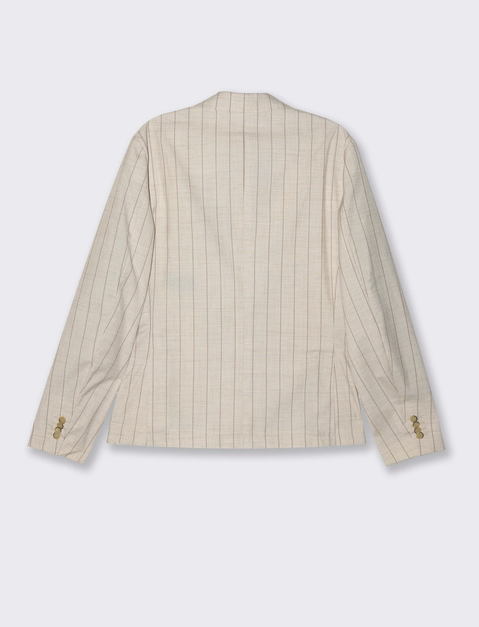 Blazer gessato doppio petto da completo da uomo - Beige ecru - Image 5