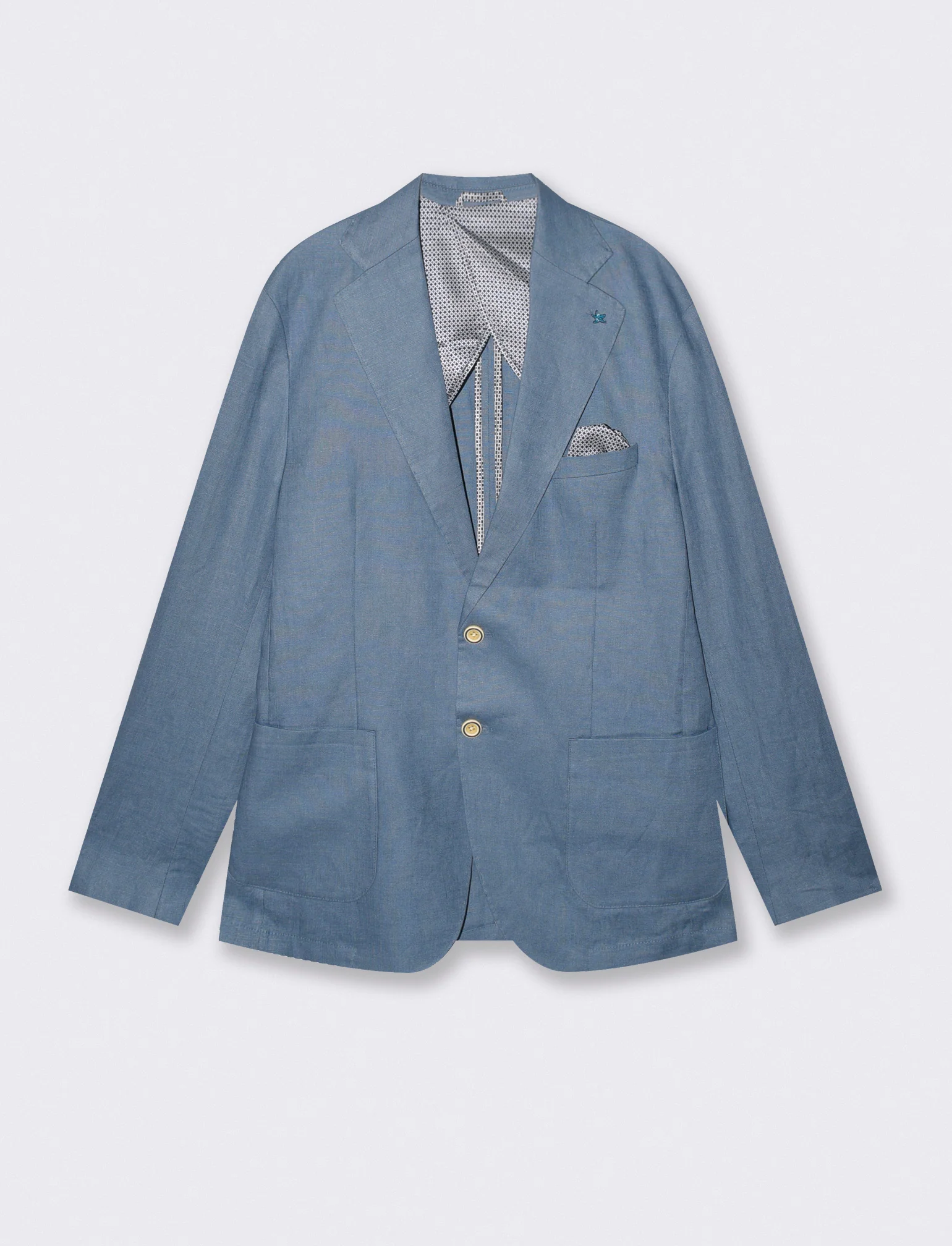 Blazer in puro lino con dettagli eleganti - CARTA DA ZUCCHERO - Image 4