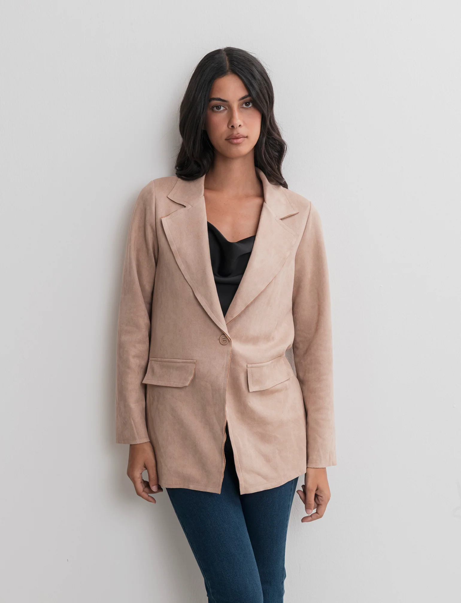 BLAZER IN TESSUTO EFFETTO DAINETTO - Cammello - Image 2